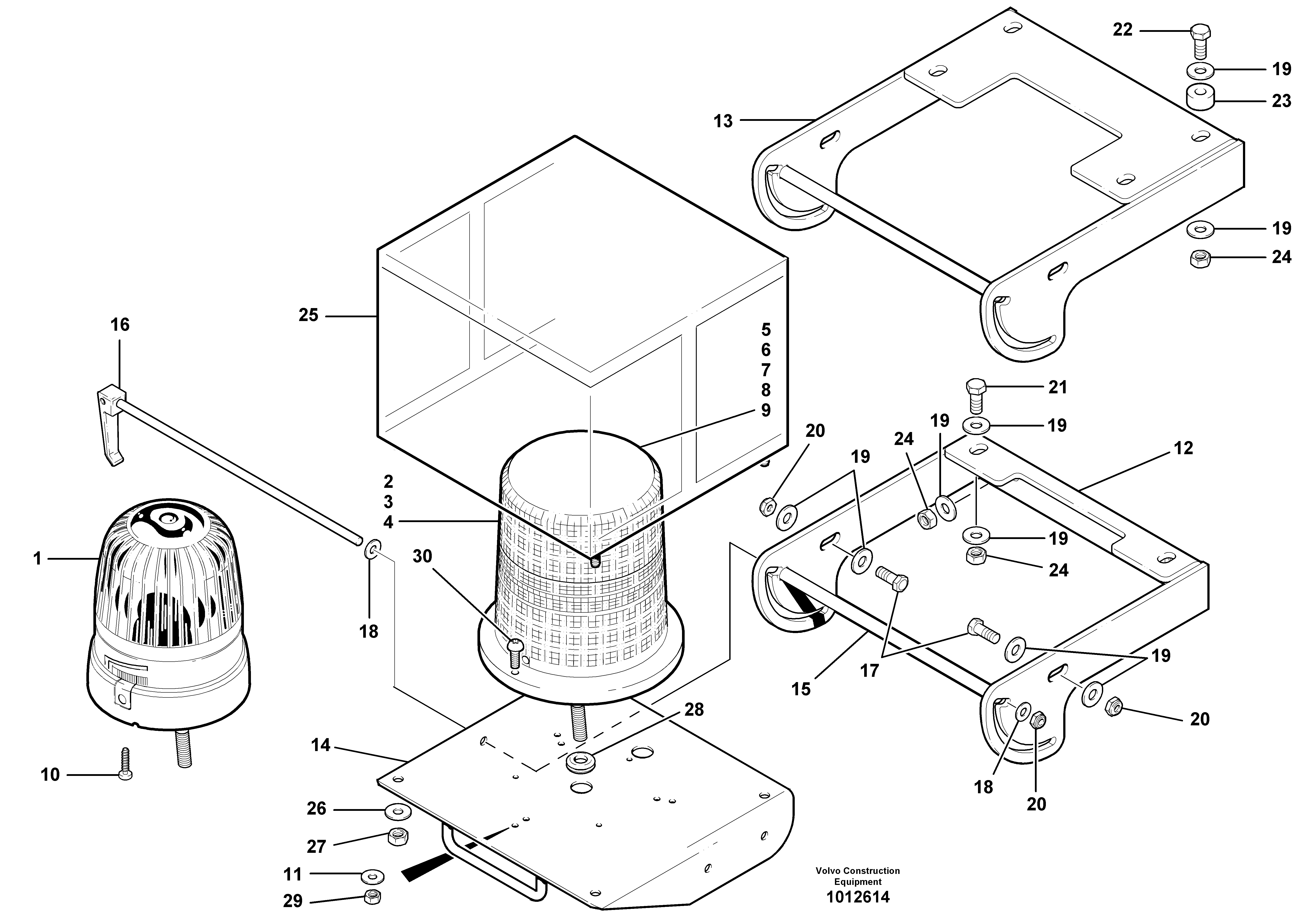 Rotating beacon  S/N'S 35050, 35051, 35061 - — volvo parts diagram