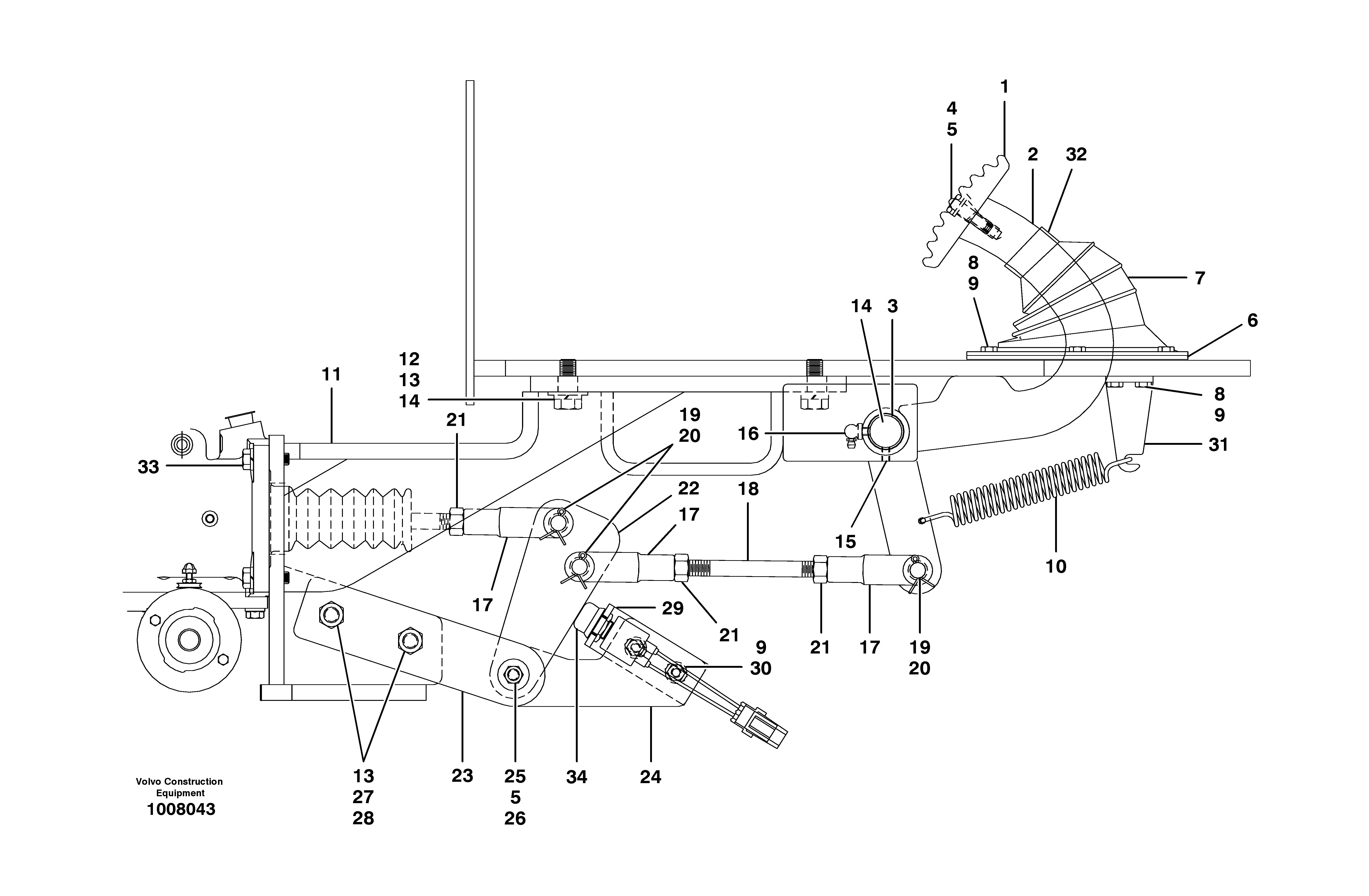 Brake linkage  S/N'S 35000 - 36389 — volvo parts diagram