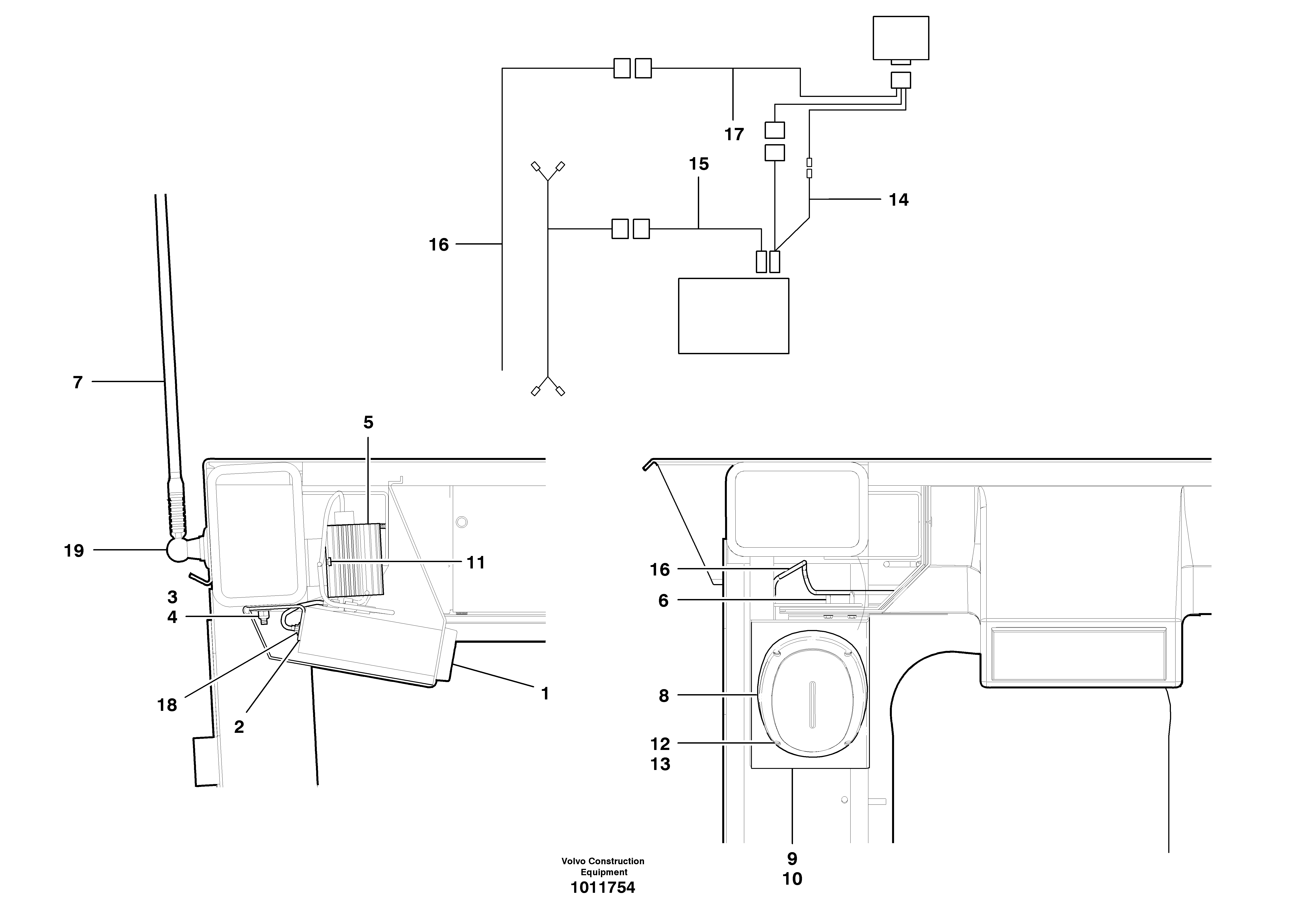 Radio/cassette player  S/N 35521 - — volvo parts diagram