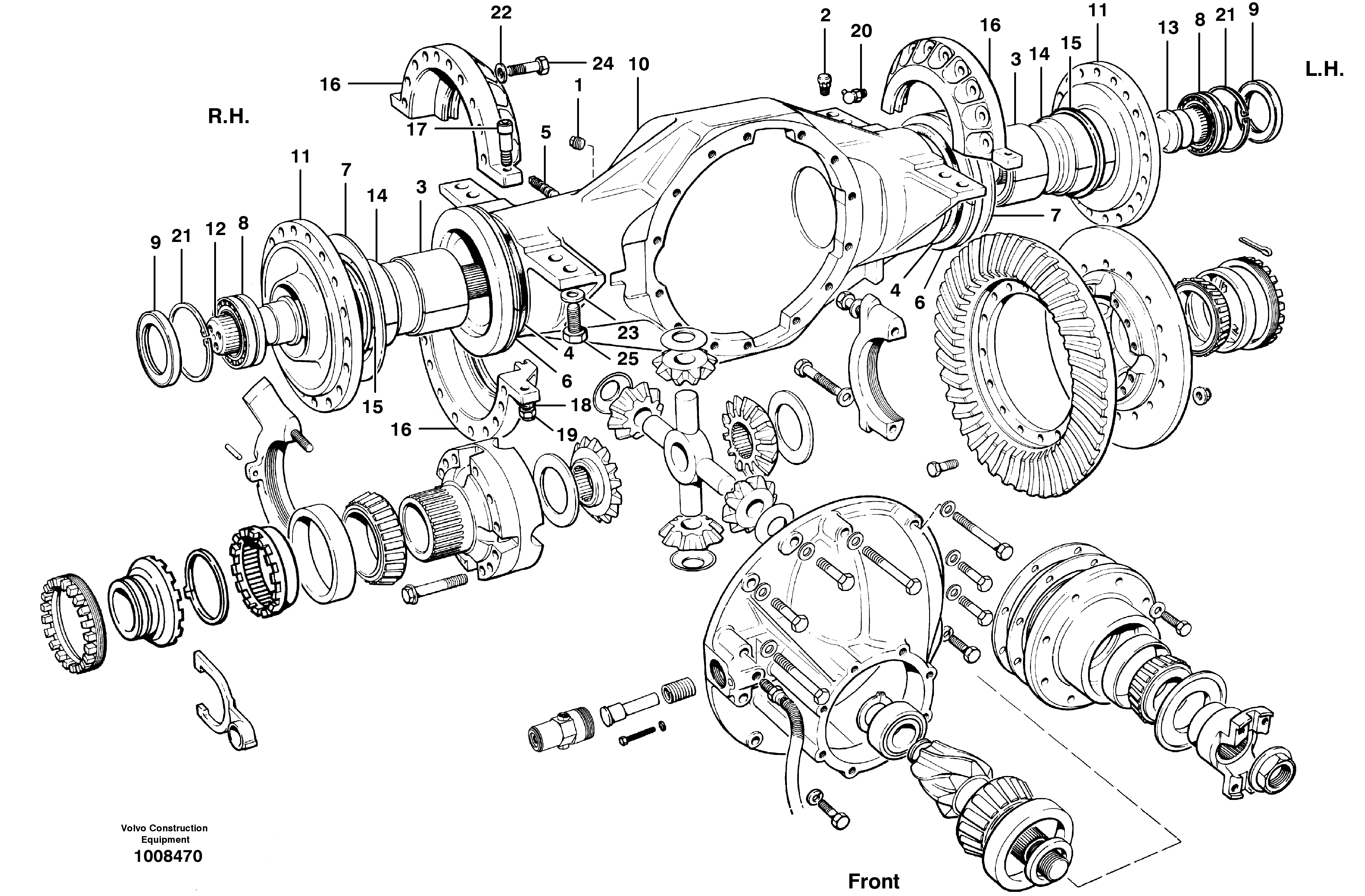 Final drive - housing assembly  MODEL G730B - G746B - S/N 35699 - — volvo parts diagram