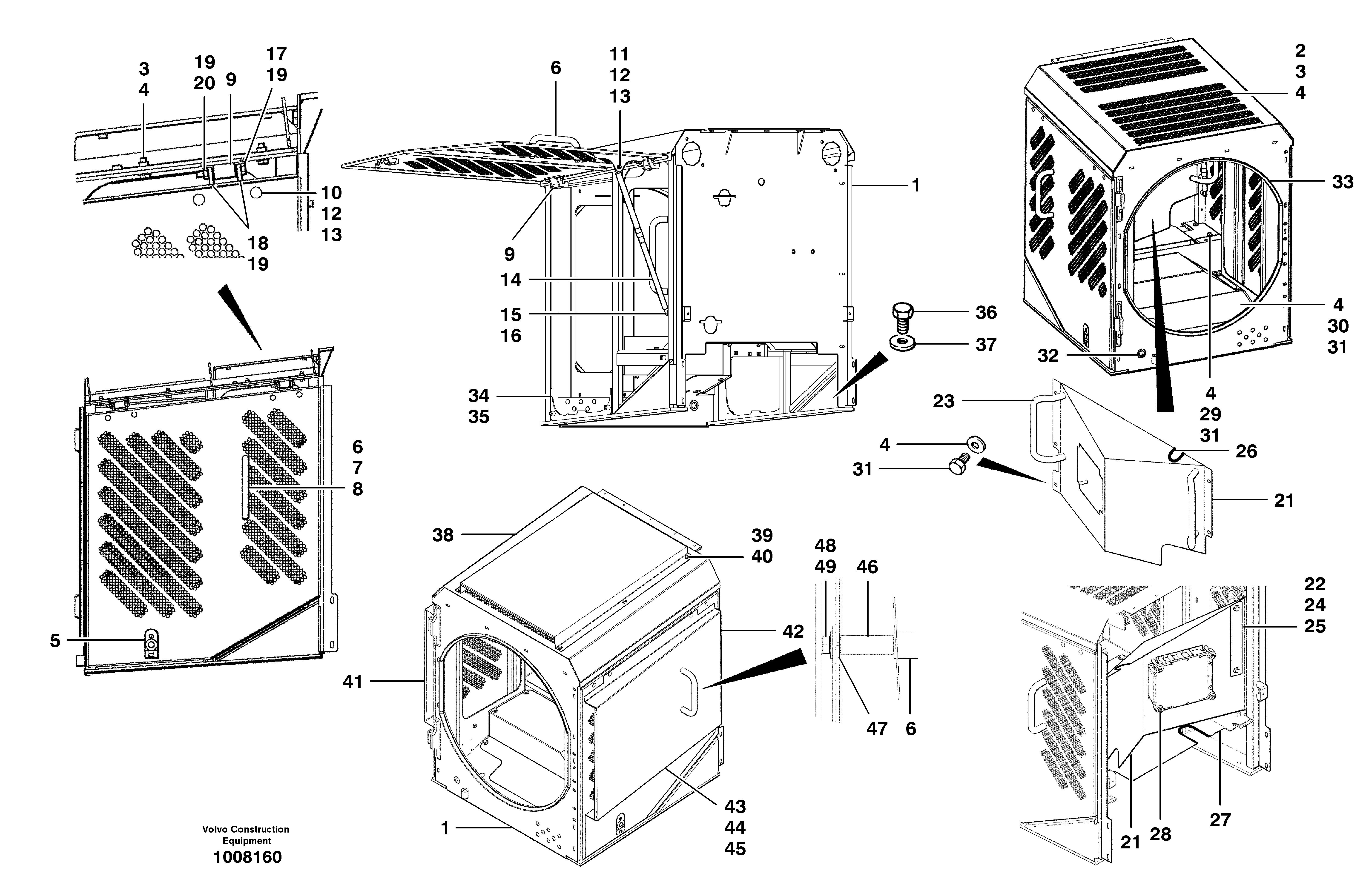 Radiator housing  MODEL G710B - G730B S/N 35862 - 36786 — volvo parts diagram