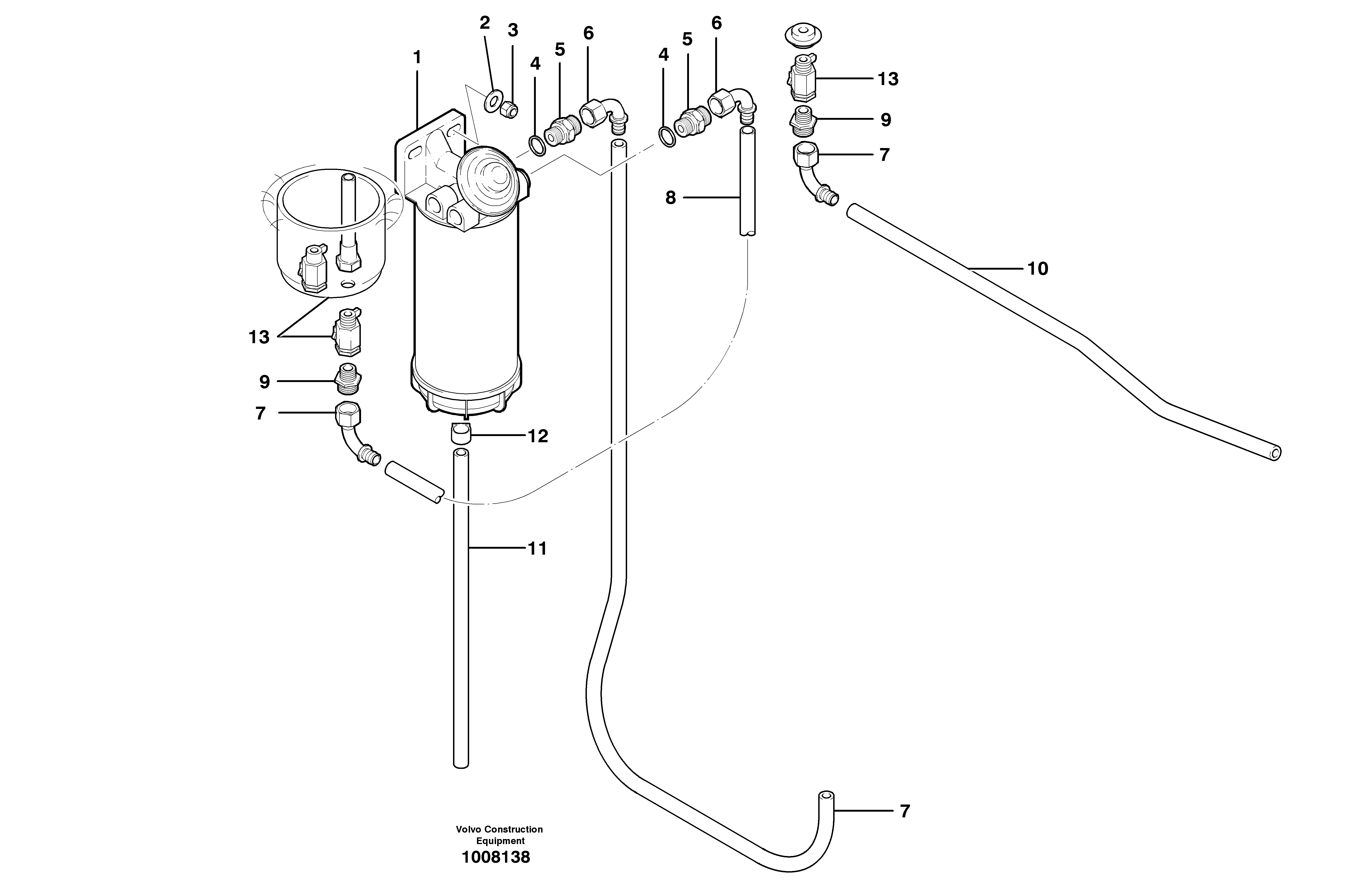 Fuel circuit  MODEL G740B - G780B S/N 35714 - — volvo parts diagram