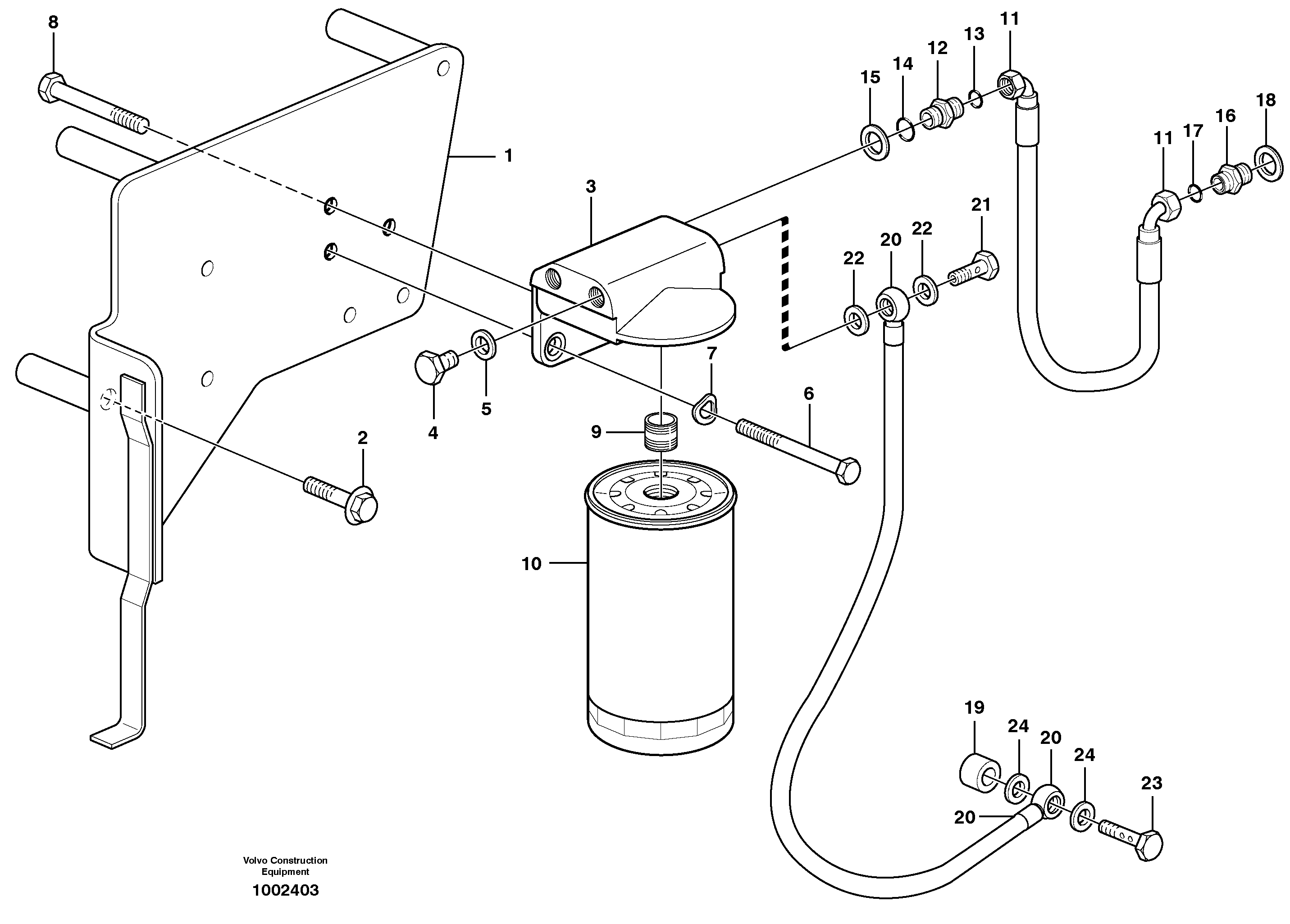 Oil filter by pass  G740B, G746B, G780B — volvo parts diagram
