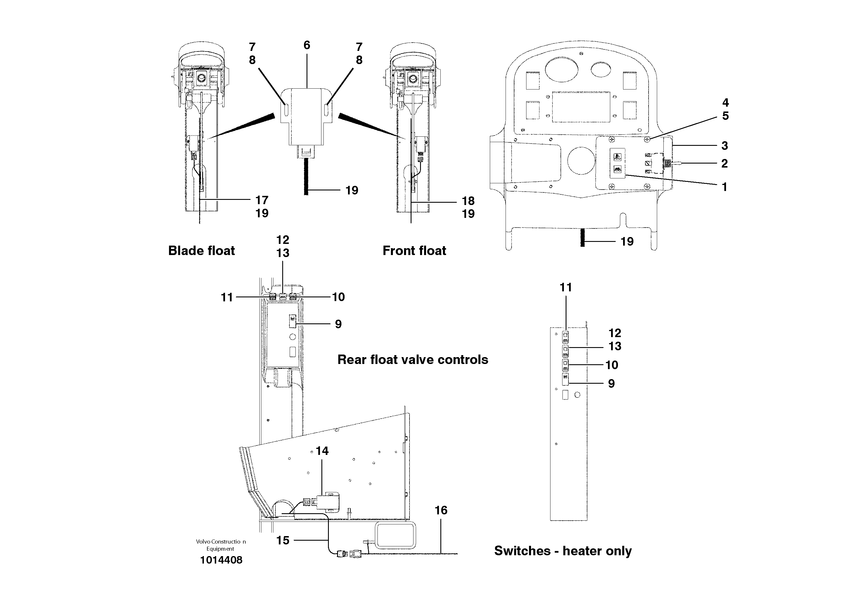 Electric float controls  S/N 35050, 35051, 35061 - — volvo parts diagram