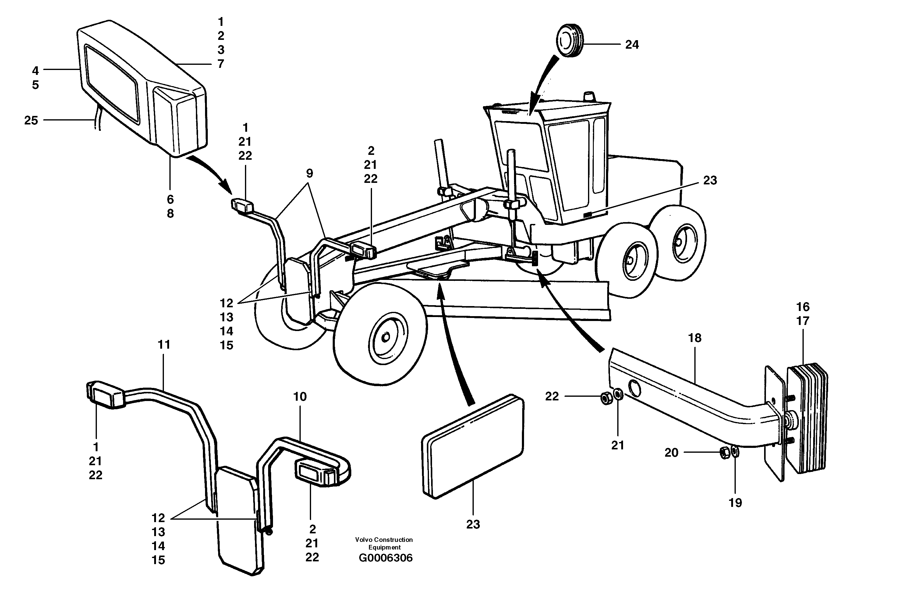 Lights - front - EEC and TÜV — volvo parts diagram