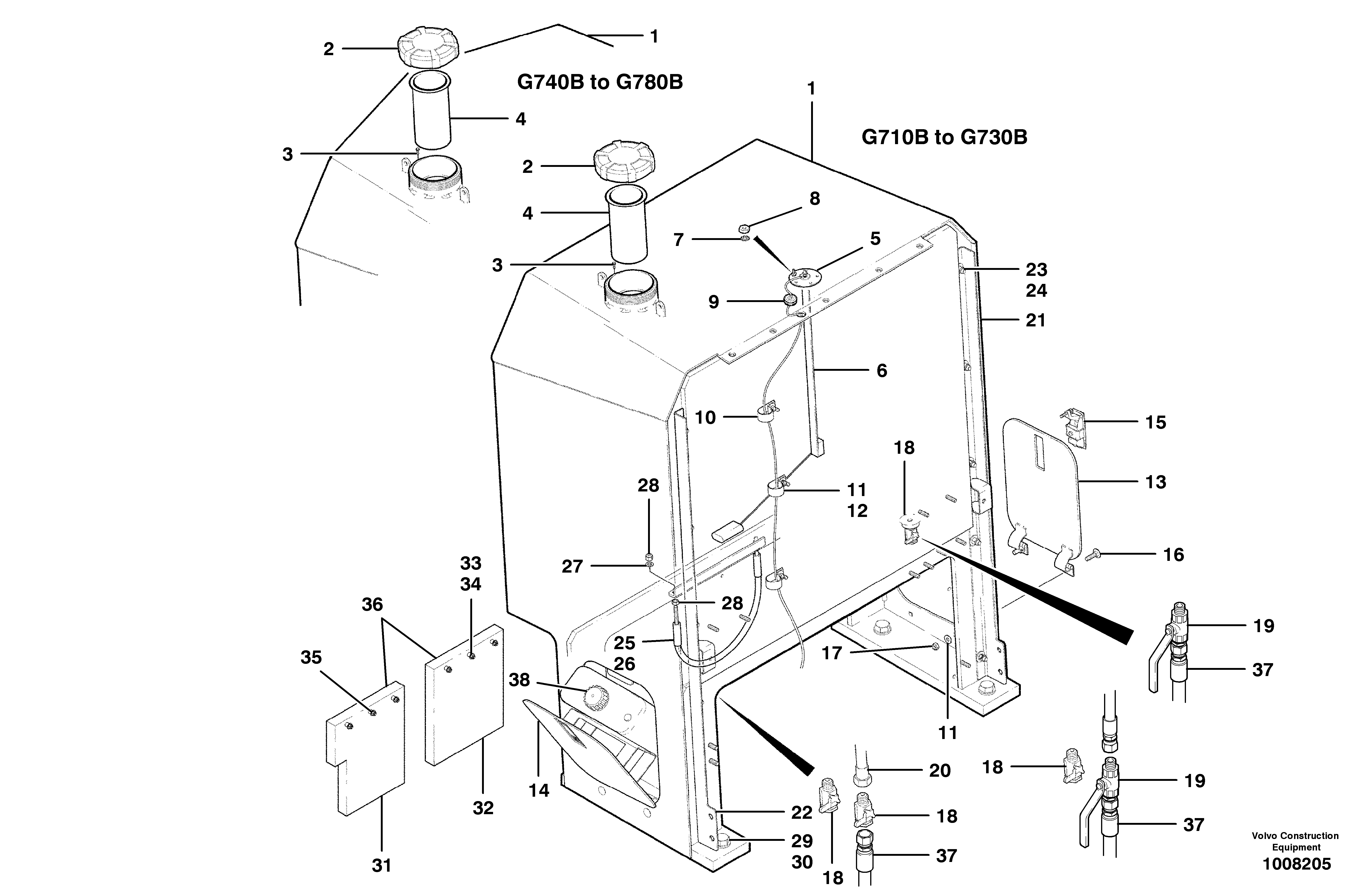 Fuel tank — volvo parts diagram