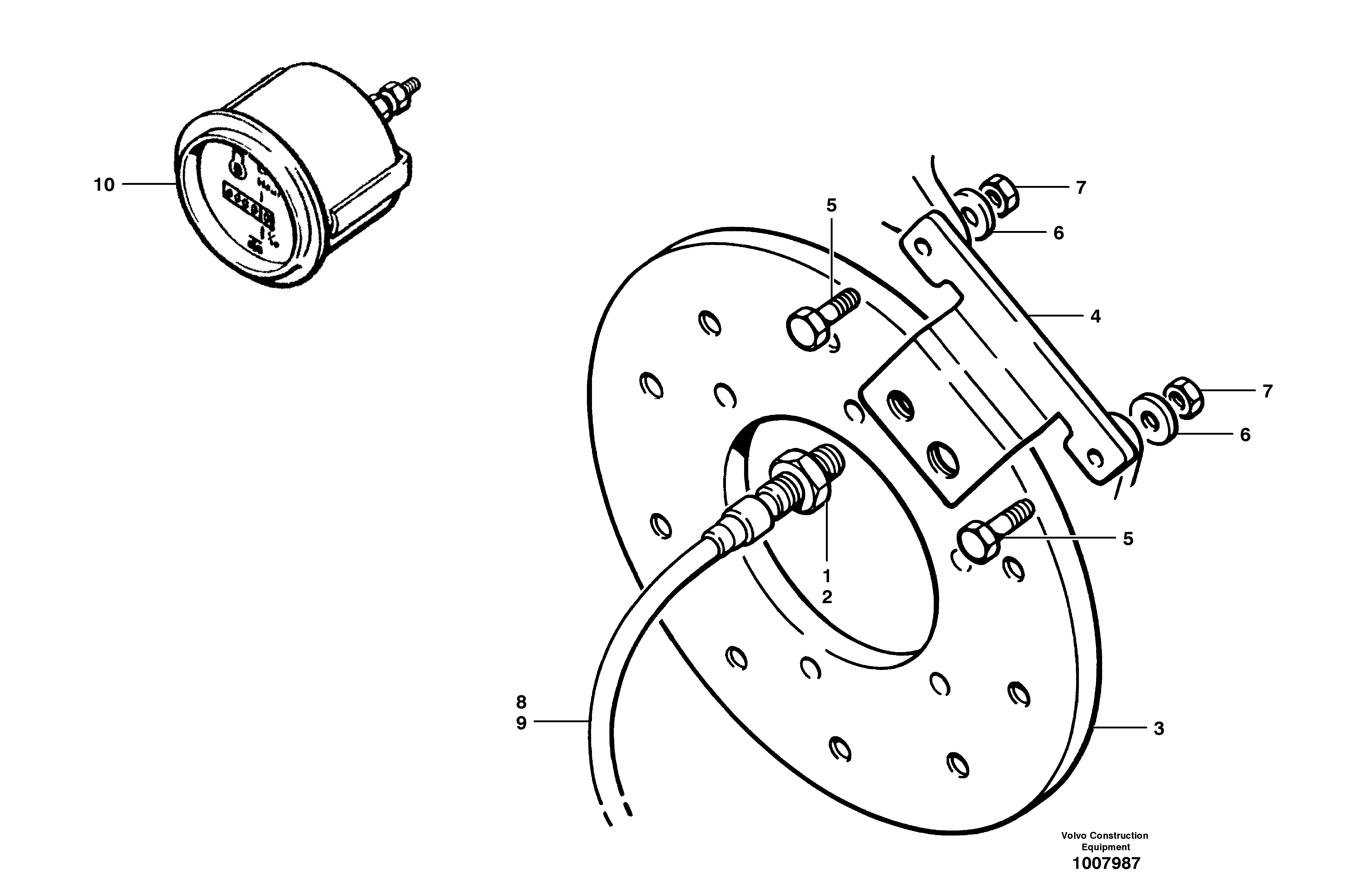 Speedometer and hour meter — volvo parts diagram