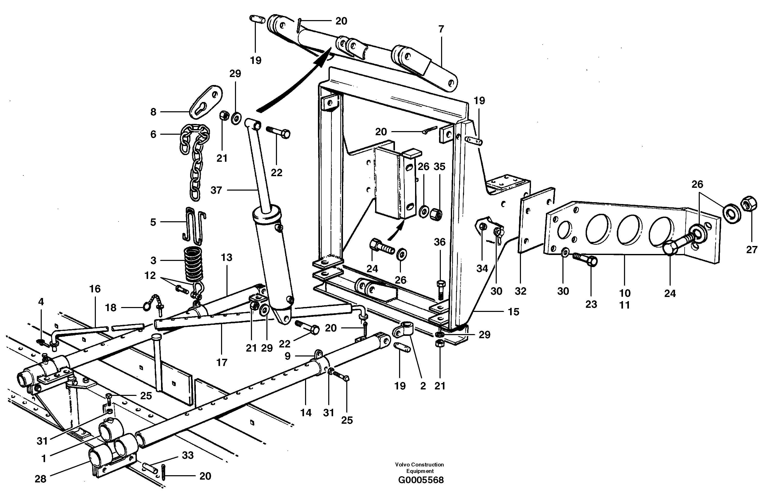 Windrow eliminator  S/N 35929 - 36463 — volvo parts diagram