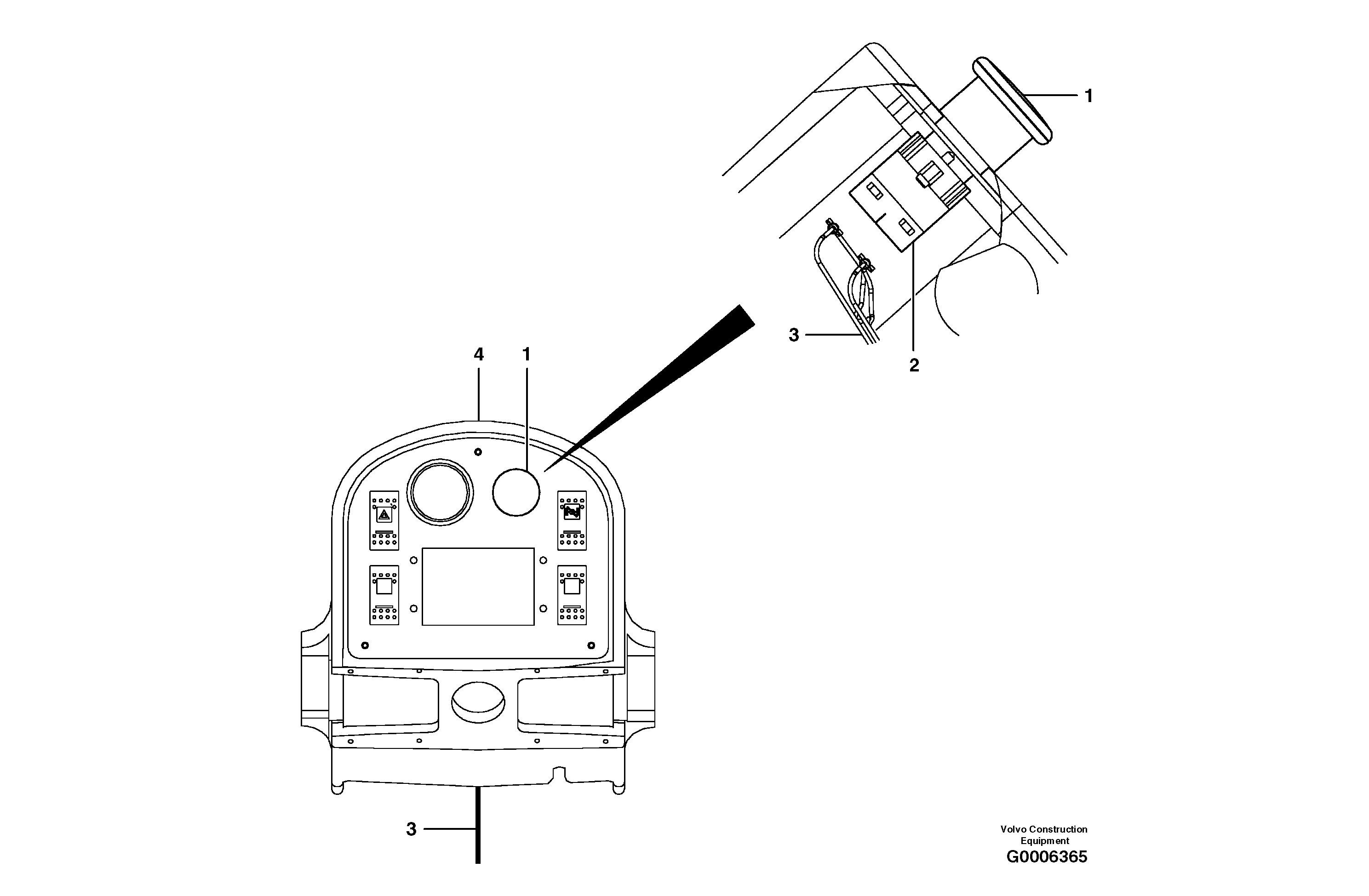 Parking brake switch  S/N 35050, 35051, 35061 - — volvo parts diagram