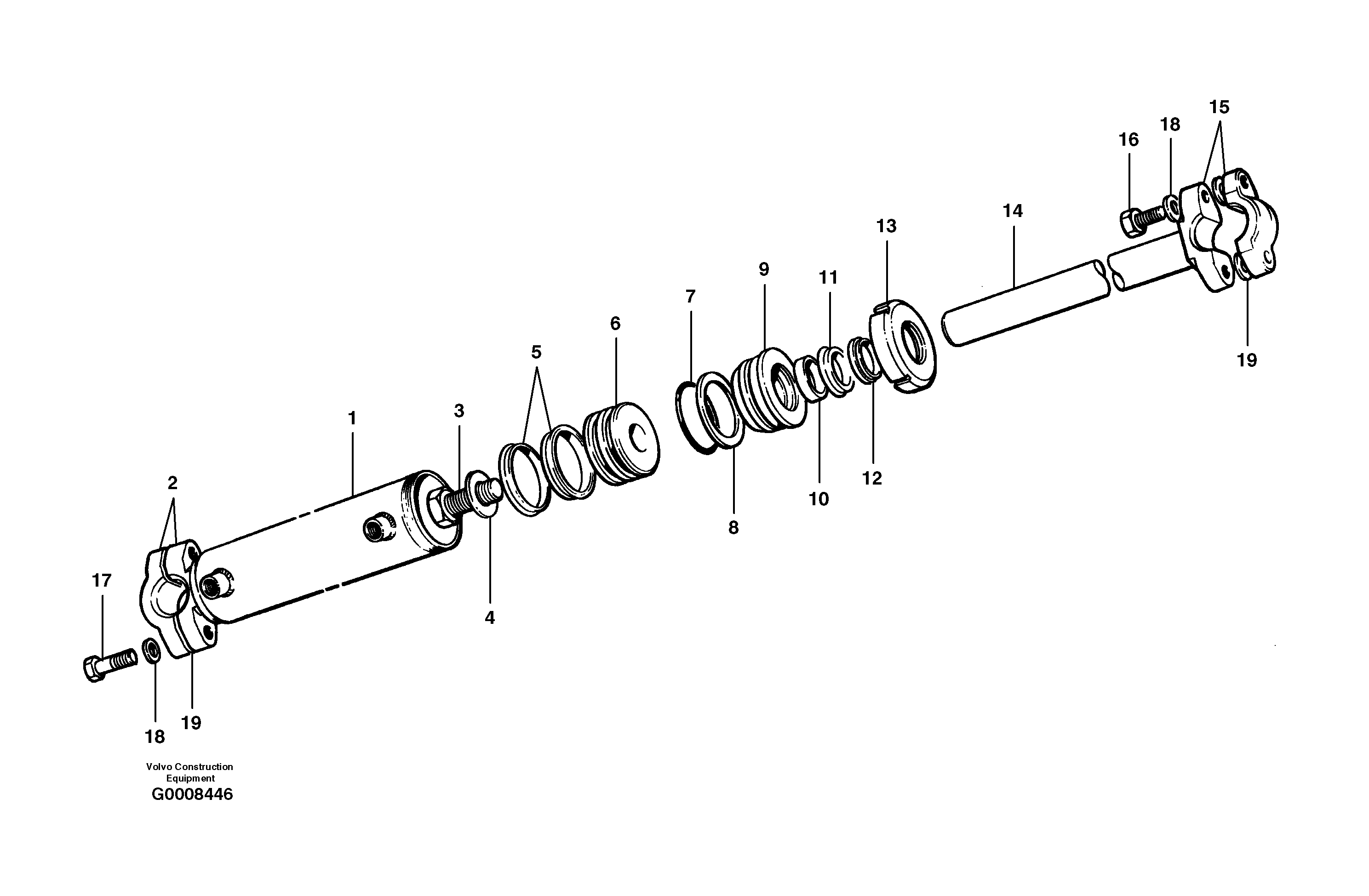 Circuit shift cylinder  MODEL G780B — volvo parts diagram