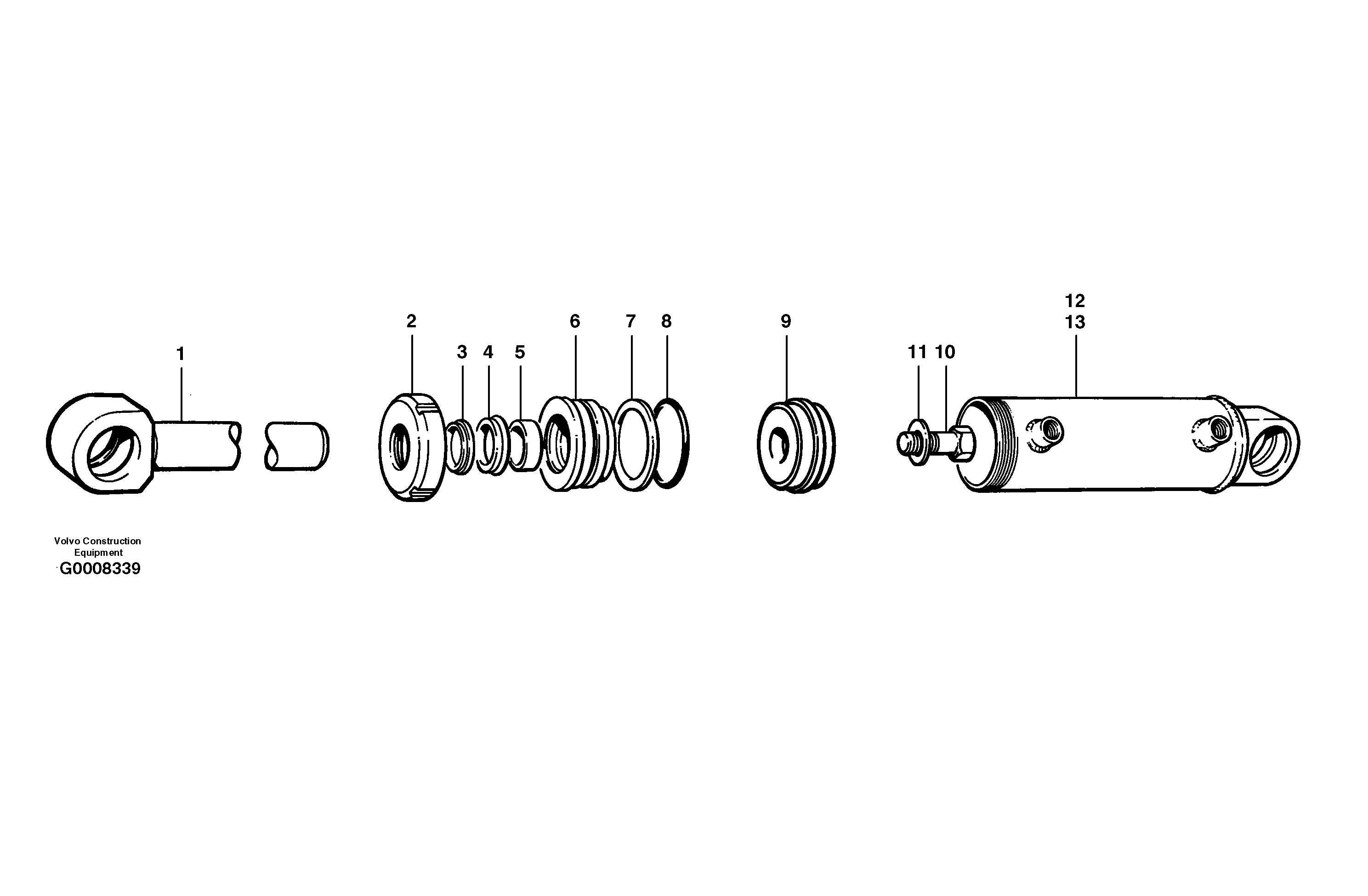 Wheel lean cylinders  MODEL G726B - G746B — volvo parts diagram