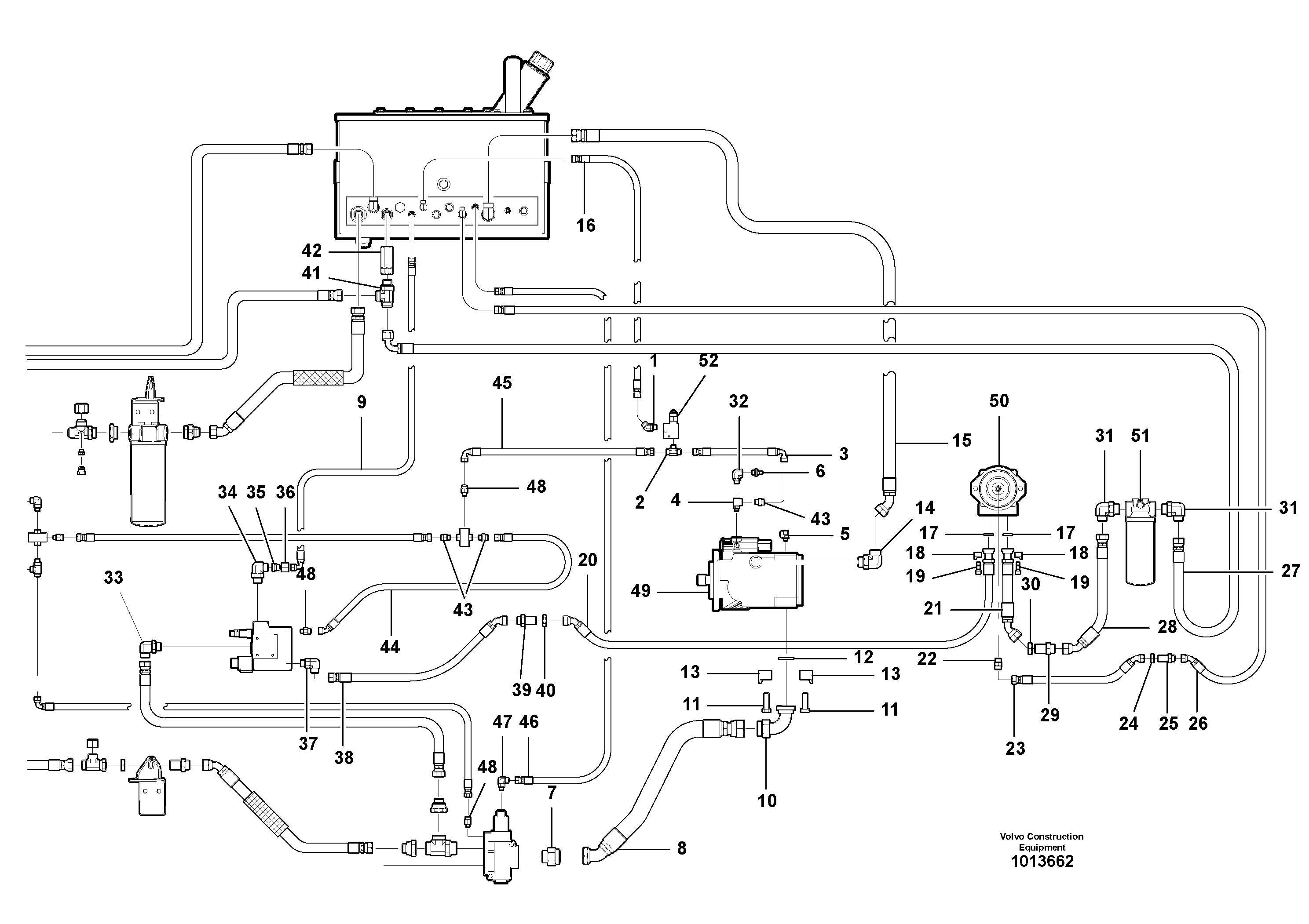 Main Hydraulic circuit - rear  MODEL G710B - G740B - S/N 36078 - — volvo parts diagram