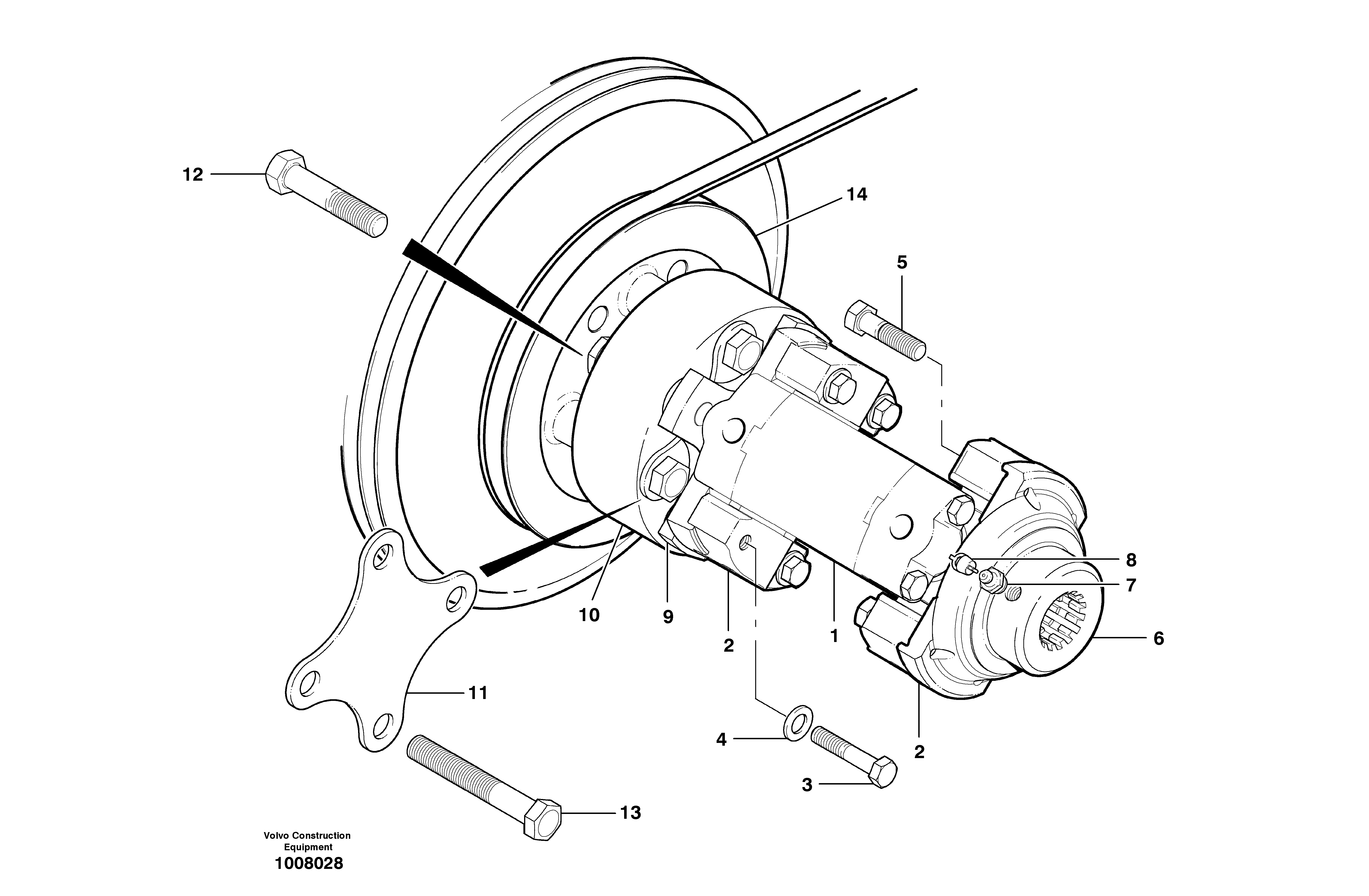 Pump drive shaft  MODEL G740B - G780B - S/N 35050, 35051, 35061 - 37641 — volvo parts diagram