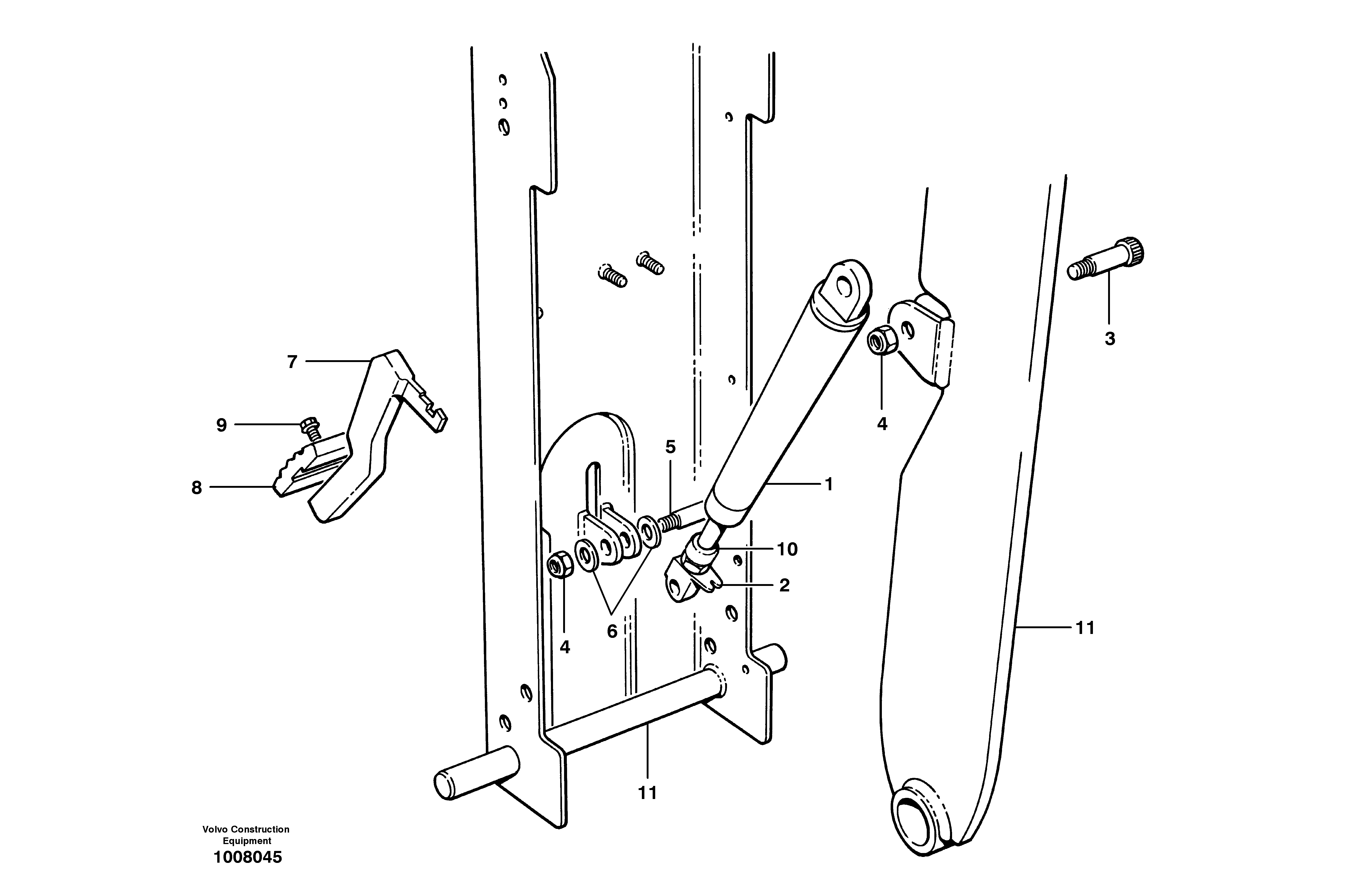 Pedestal adjuster — volvo parts diagram