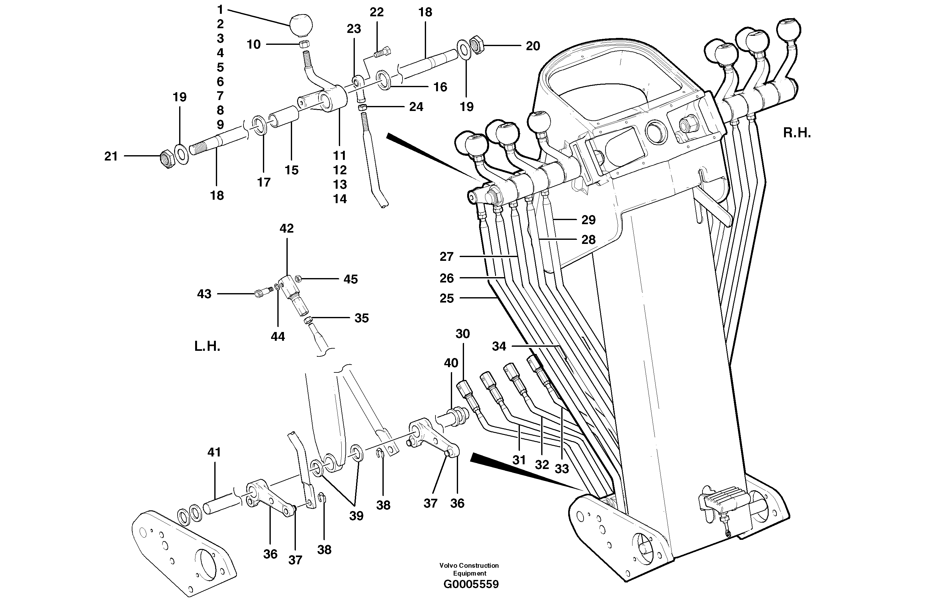 Control levels — volvo parts diagram