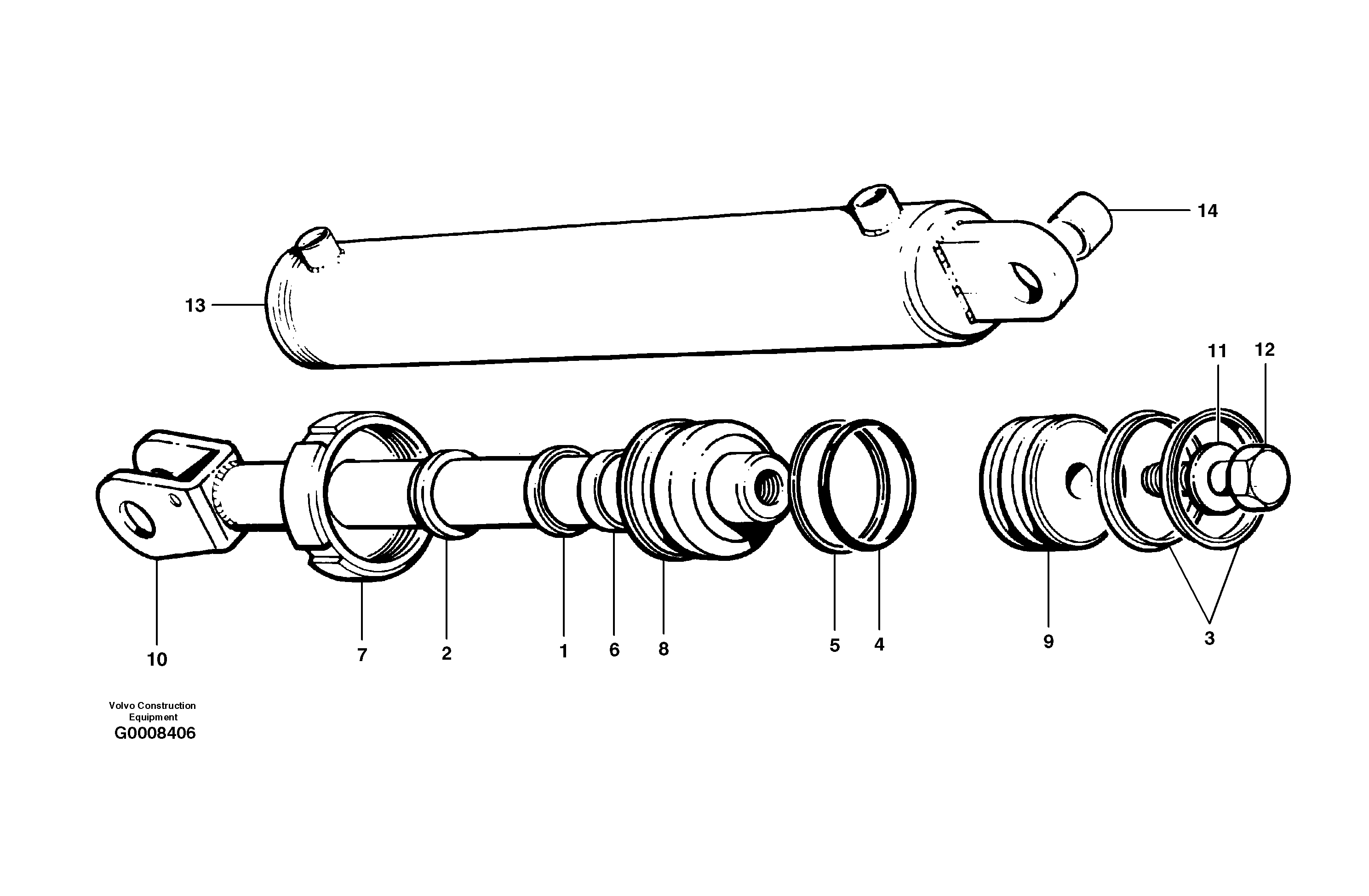 Ripper cylinder — volvo parts diagram