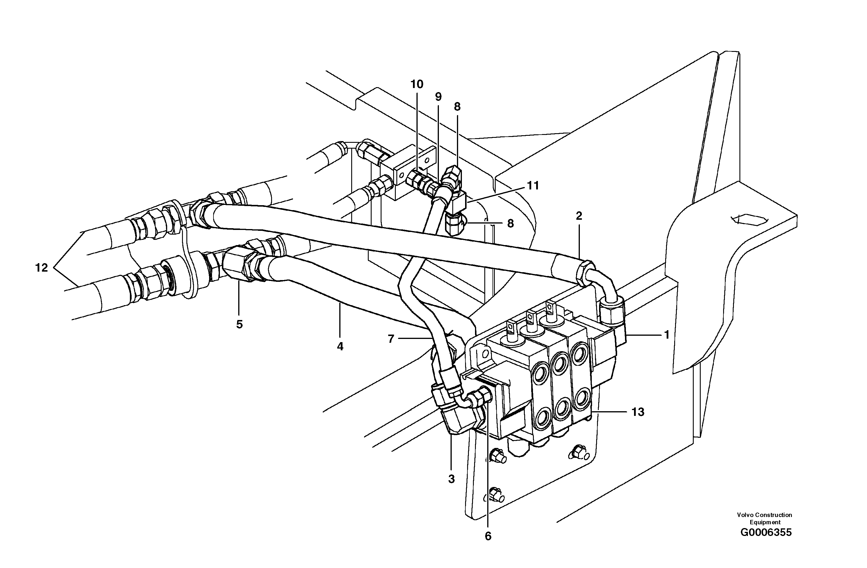 Auxilary manifold valve - hydraulic circuit  S/N 35000 - 36077 — volvo parts diagram
