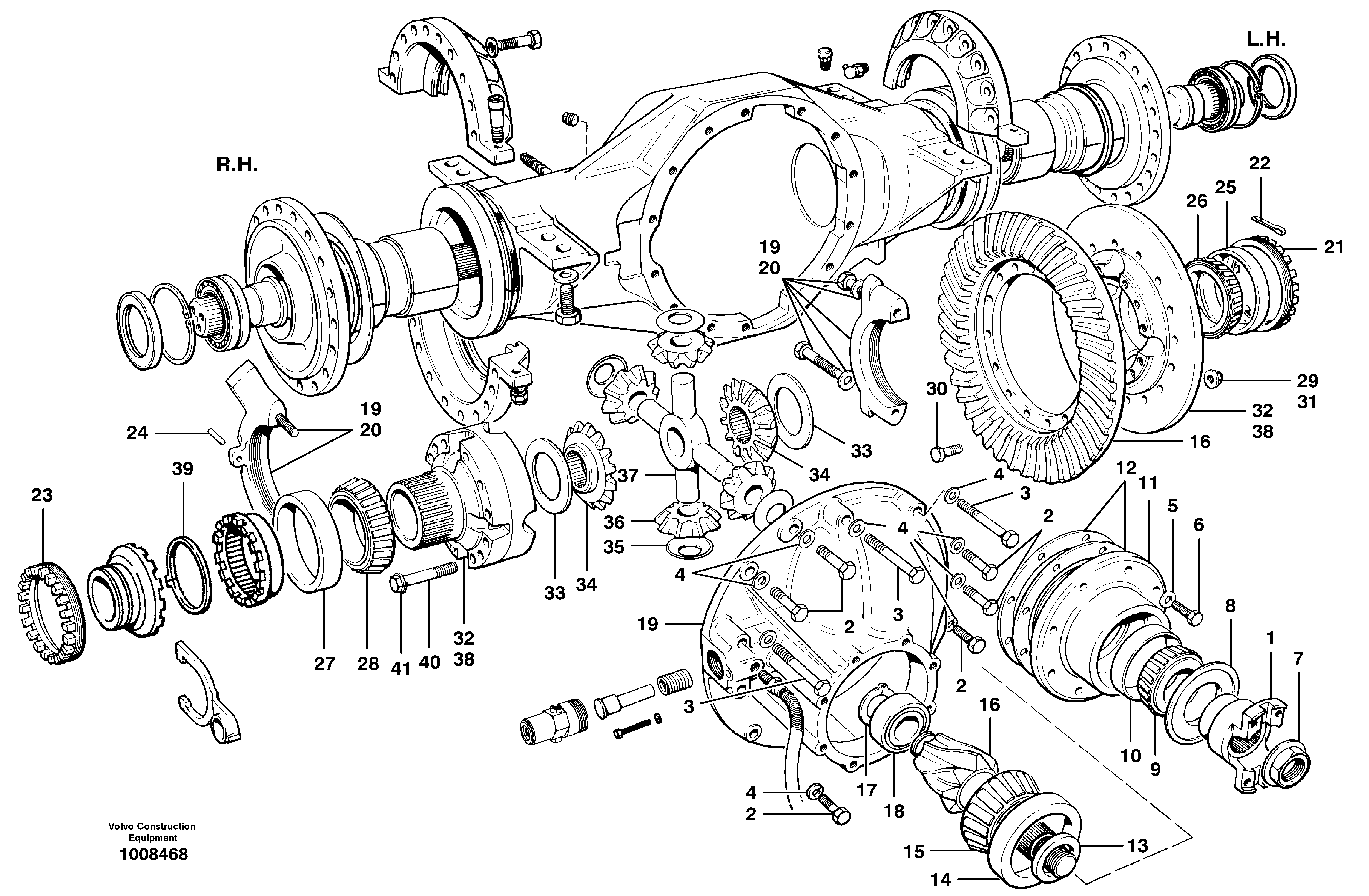 Final drive - differential carrier assembly  MODEL G730B - G746B - S/N 35699 - — volvo parts diagram