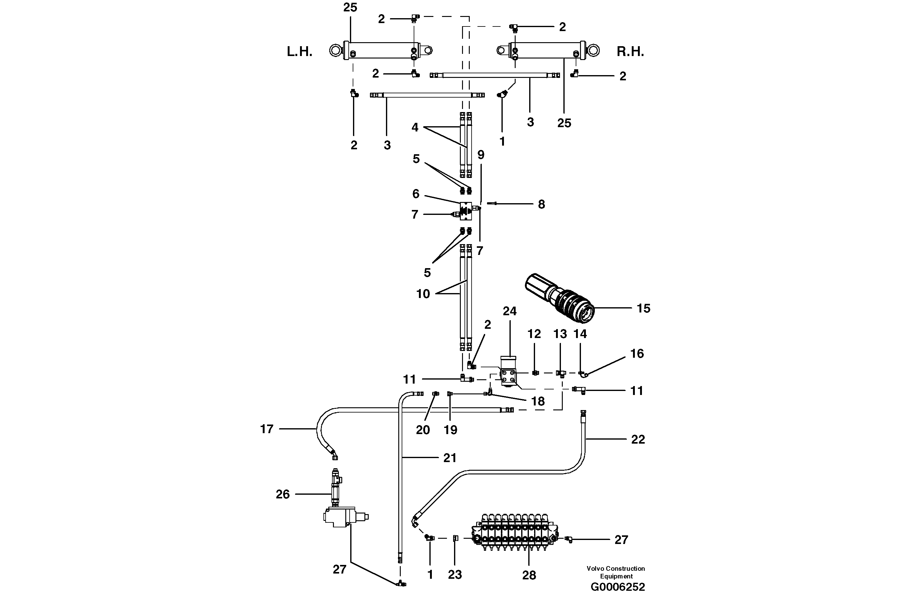 Supplemental steering circuit - main - AWD — volvo parts diagram