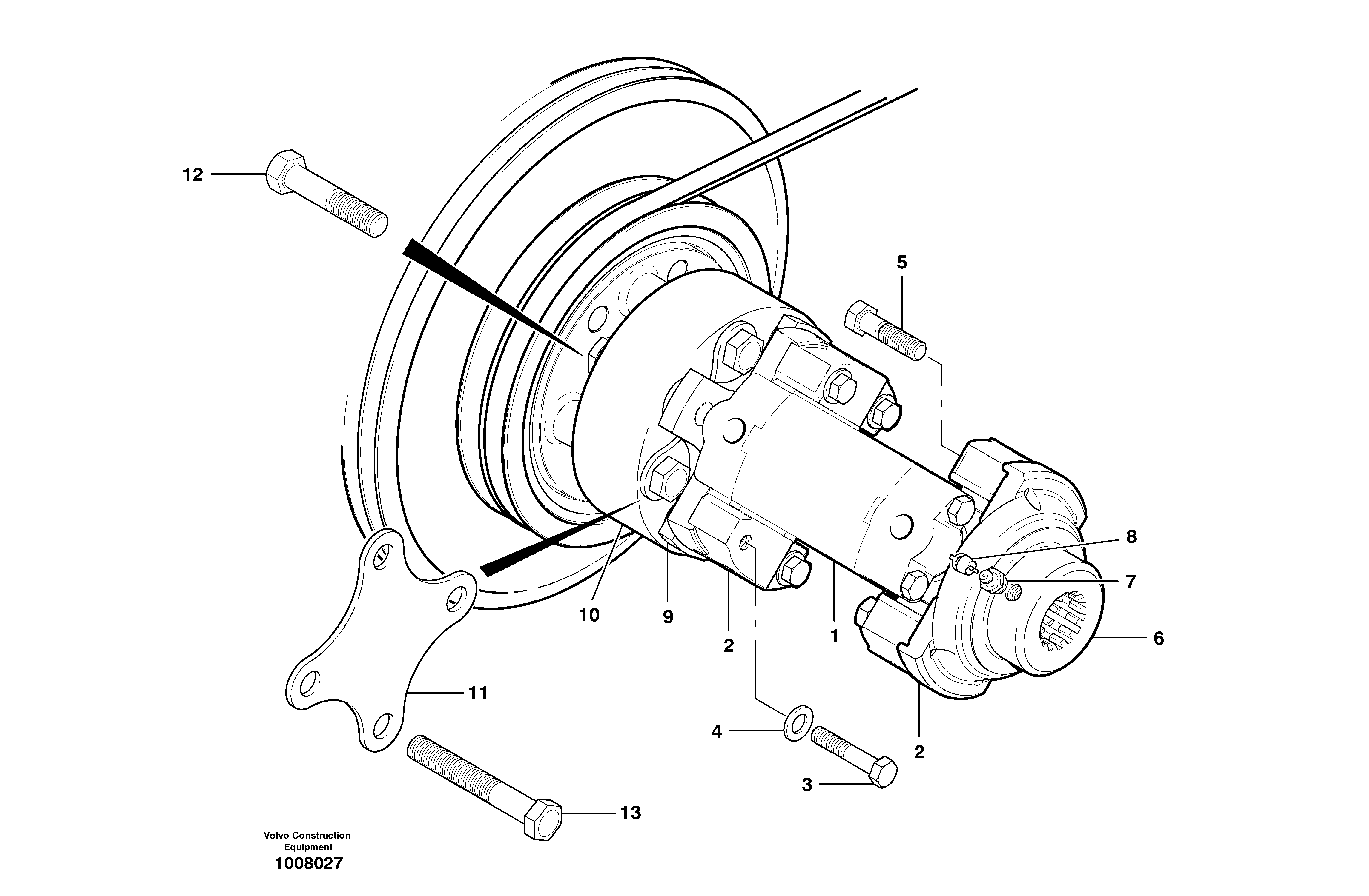 Pump drive shaft  MODEL G740B - G780B - S/N 35000 - 35049, 35052 - 35060 — volvo parts diagram