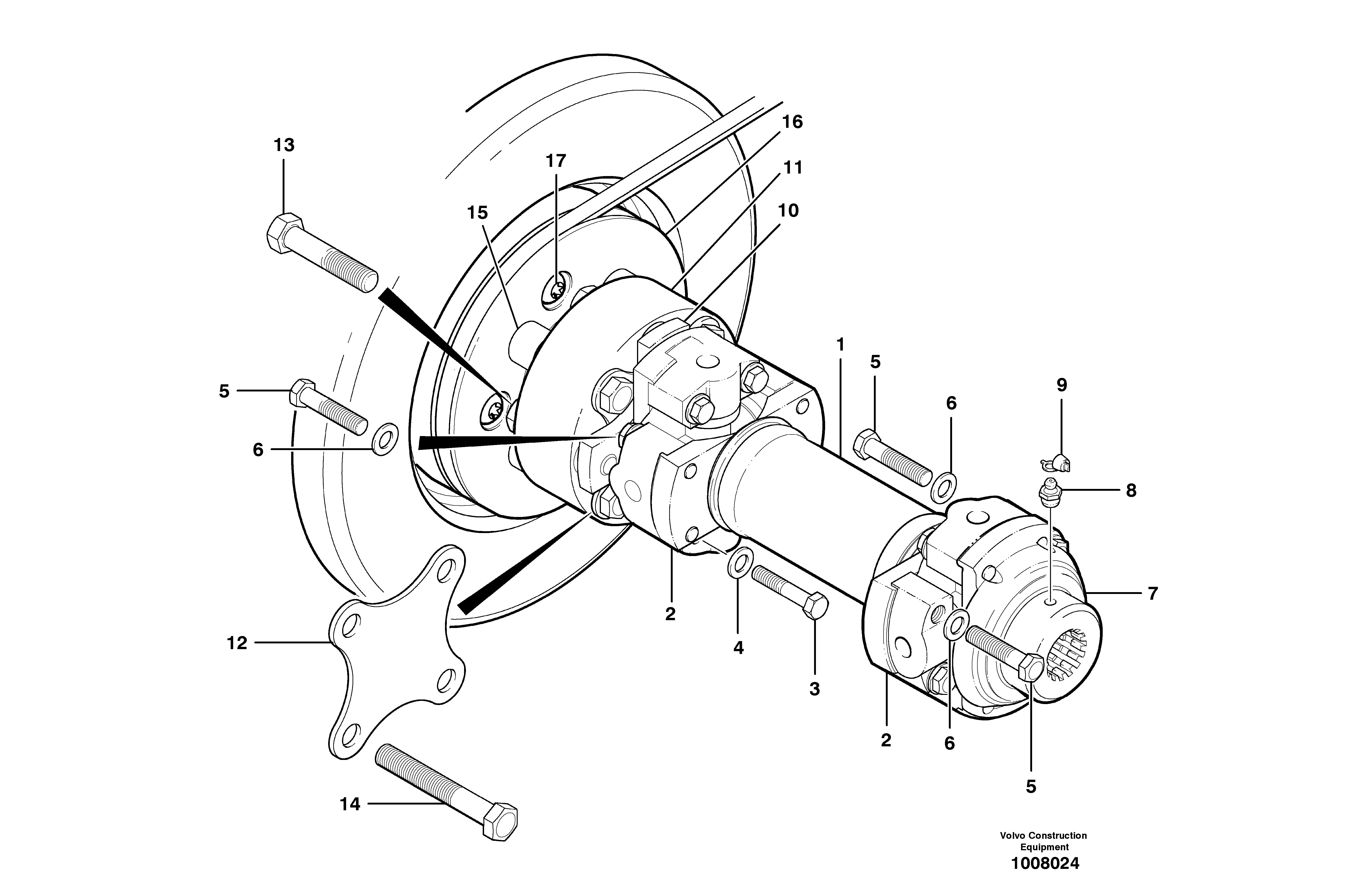 Pump drive shaft  MODEL G710B - G730B - S/N 35000 - 35049, 35052 - 35060 — volvo parts diagram