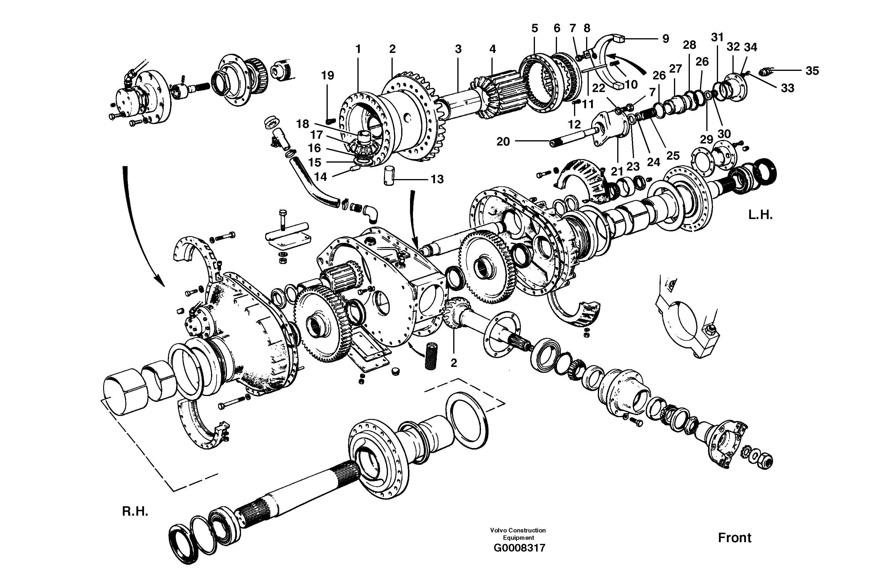 Final drive - differential lock  MODEL G780B — volvo parts diagram