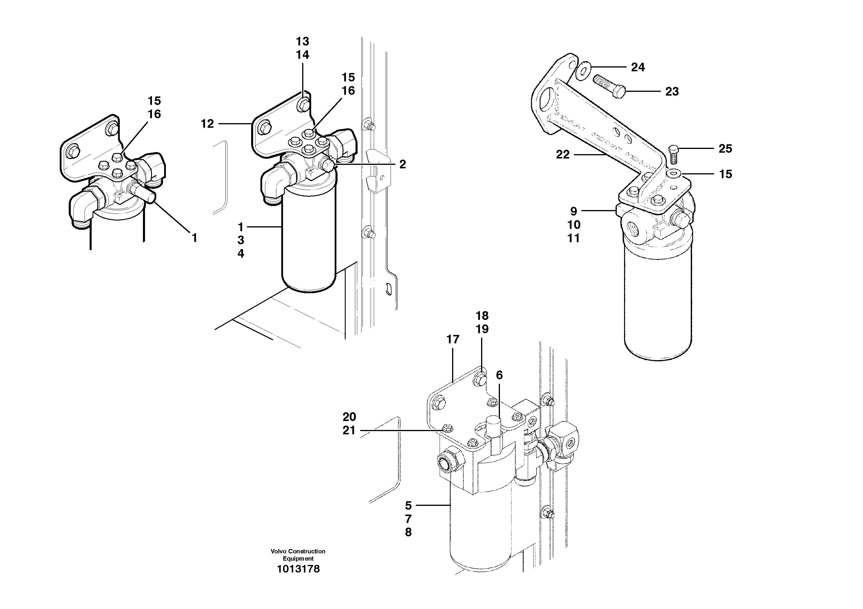 Hydraulic filter  S/N'S 35050, 35051, 35061 - 36077 — volvo parts diagram