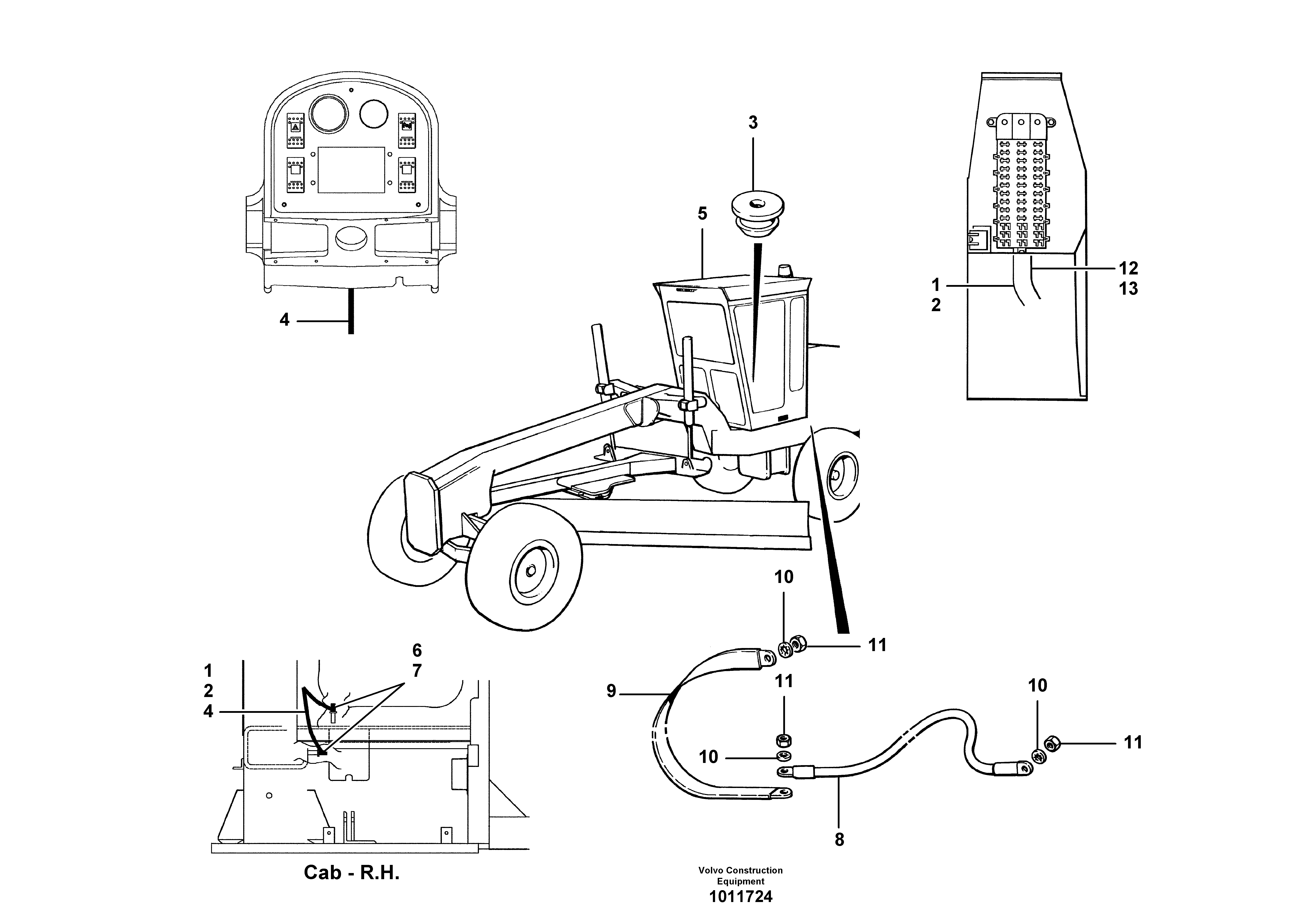 Wiring harness - cab  S/N 35000 - 35049, 35052 - 35060 — volvo parts diagram