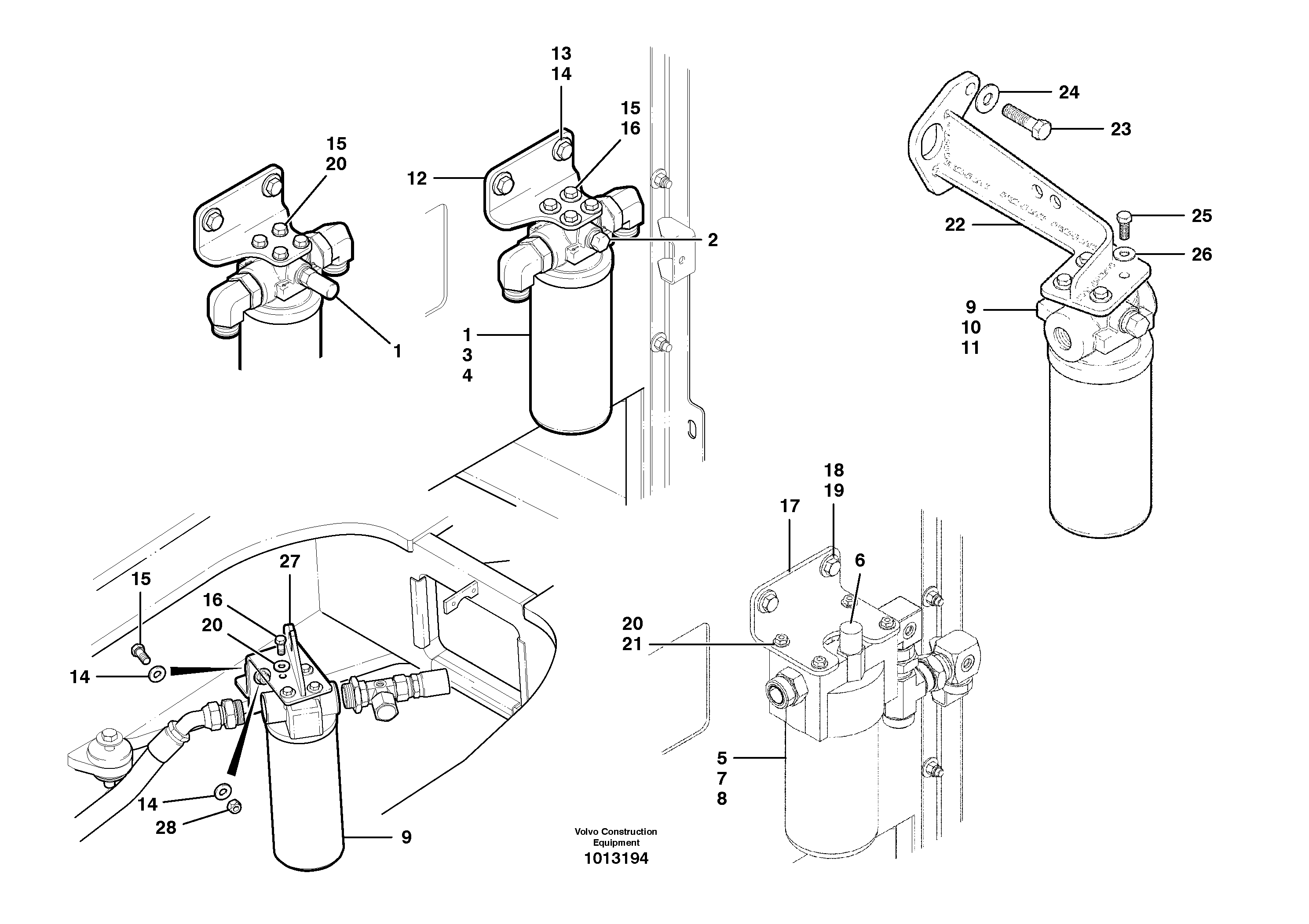 Hydraulic filter  S/N 36078 - — volvo parts diagram