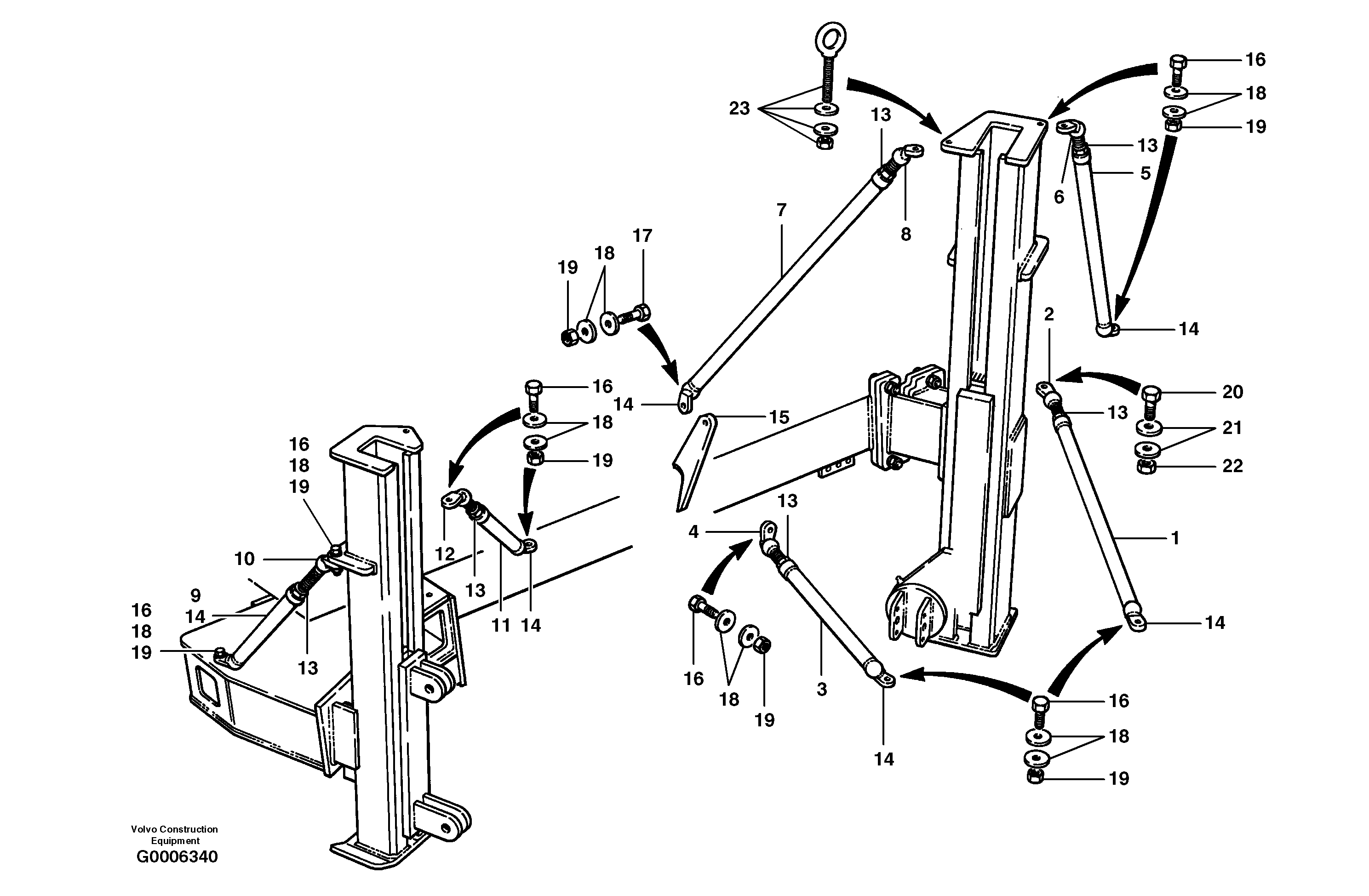 Hi-bank wing braces — volvo parts diagram
