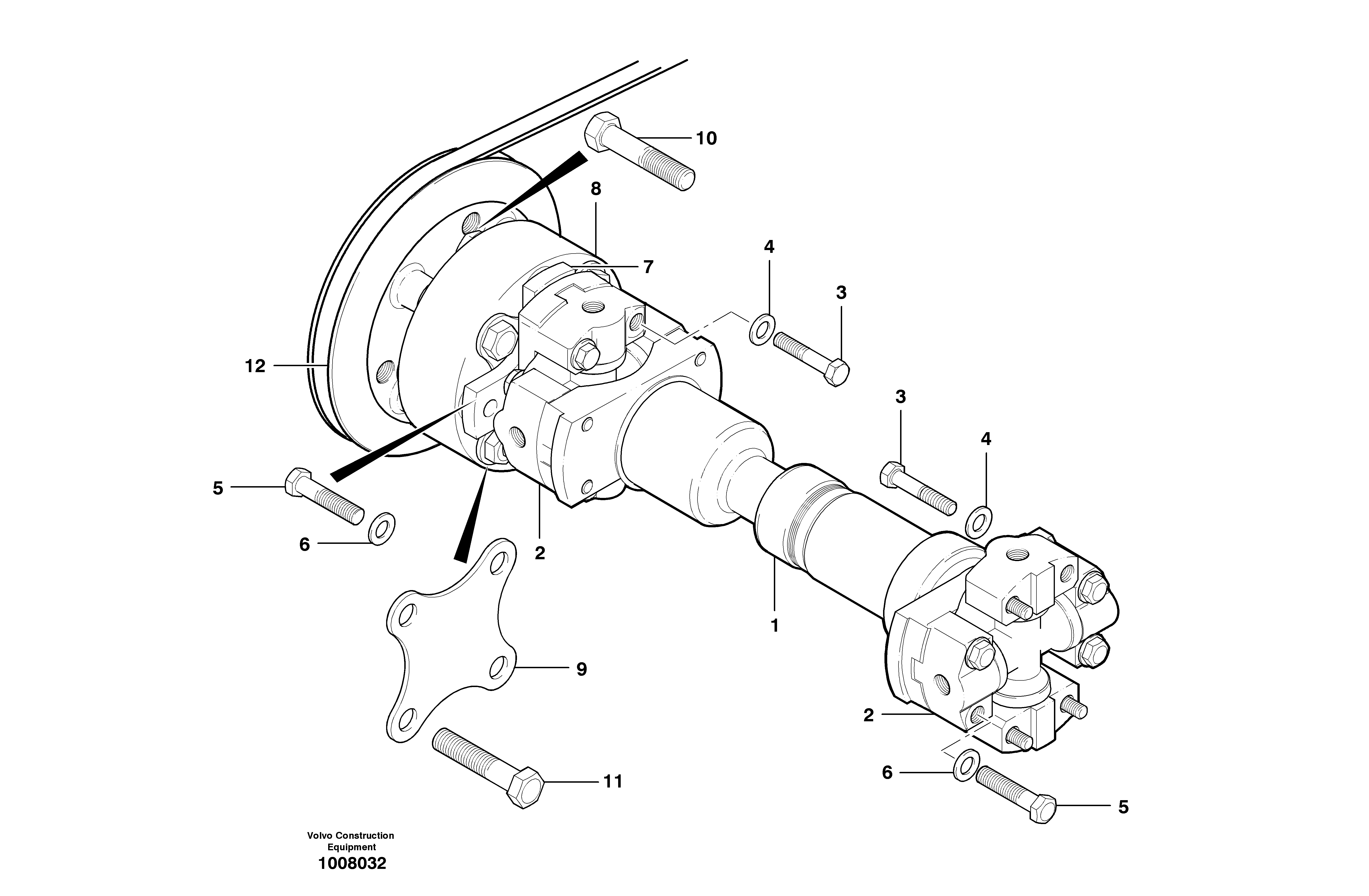 Pump drive shaft - AWD  MODEL G746B - S/N 35050, 35051, 35061 - — volvo parts diagram