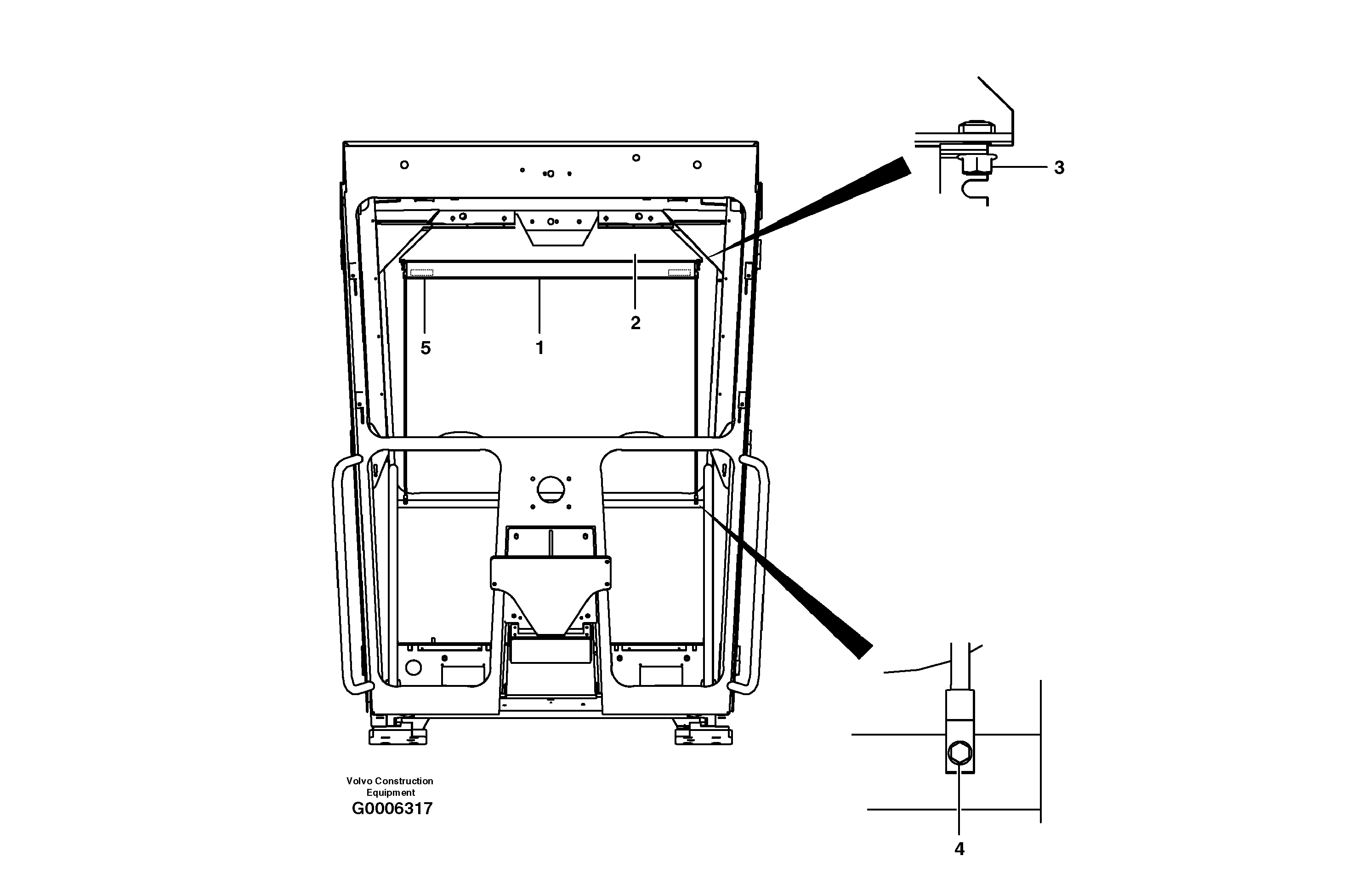 Cab blind - rear window - standard cab — volvo parts diagram