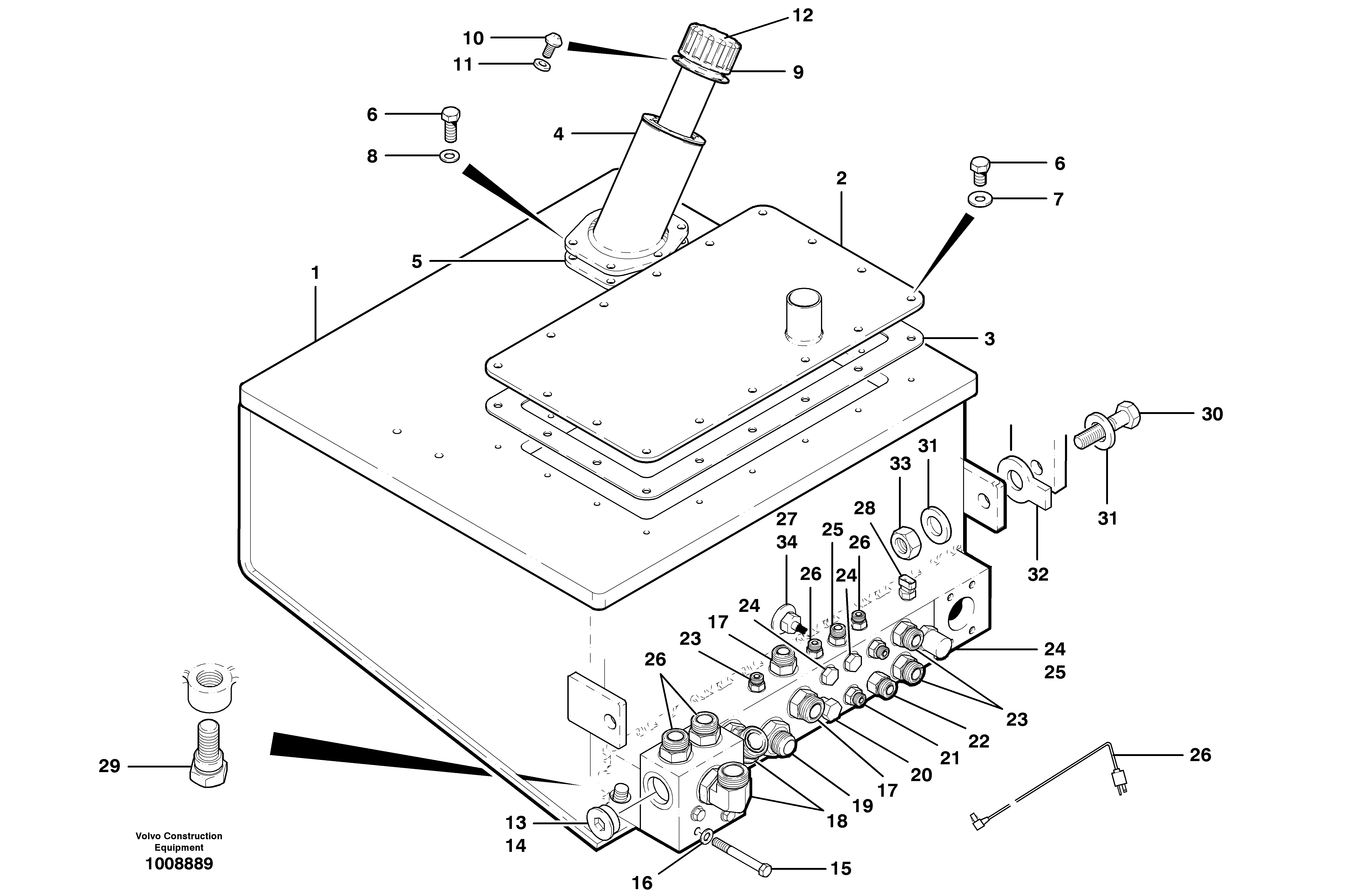 Hydraulic oil tank - AWD  S/N 35188 - — volvo parts diagram