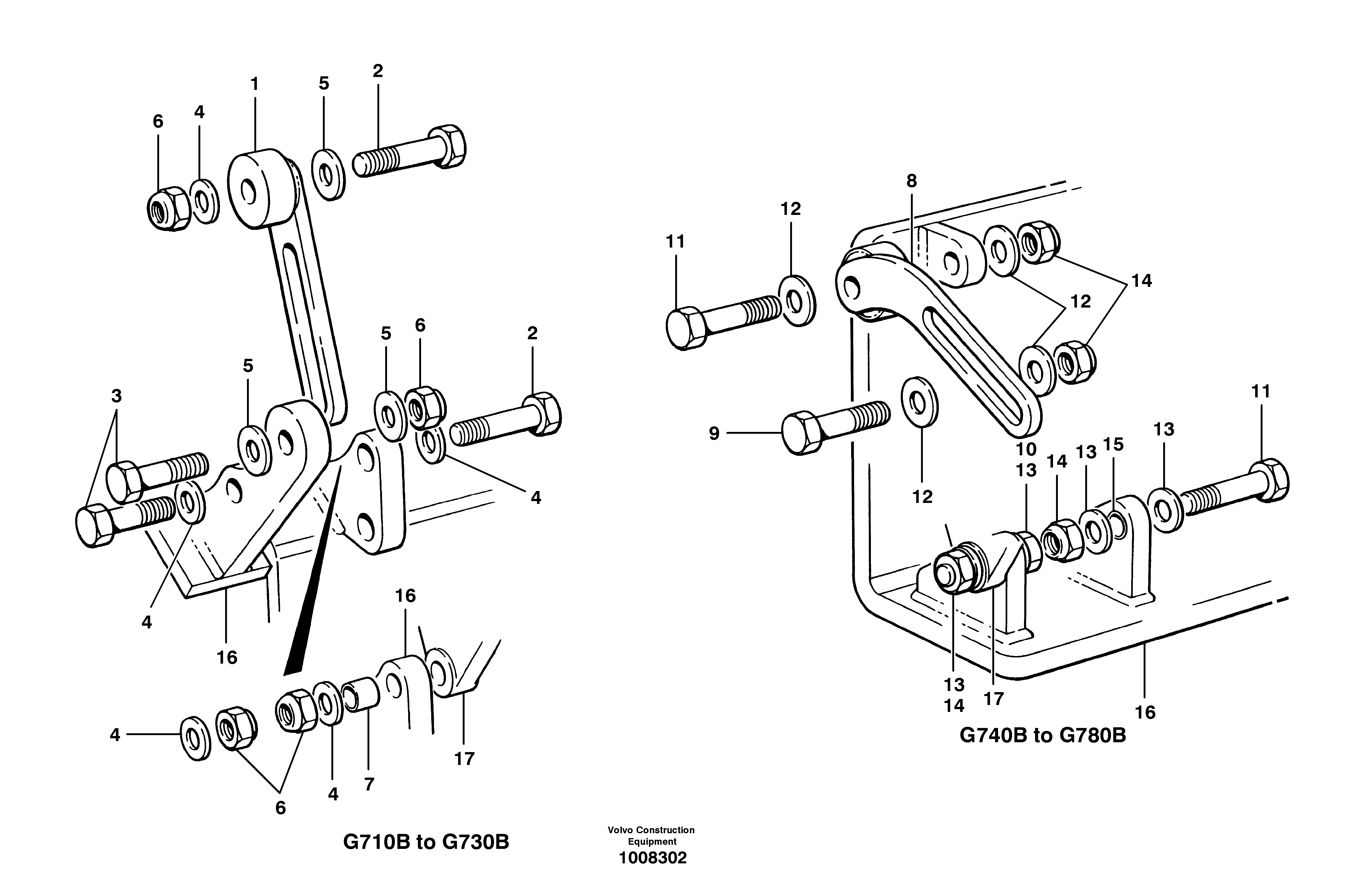 Air conditioning compressor mounting brackets — volvo parts diagram