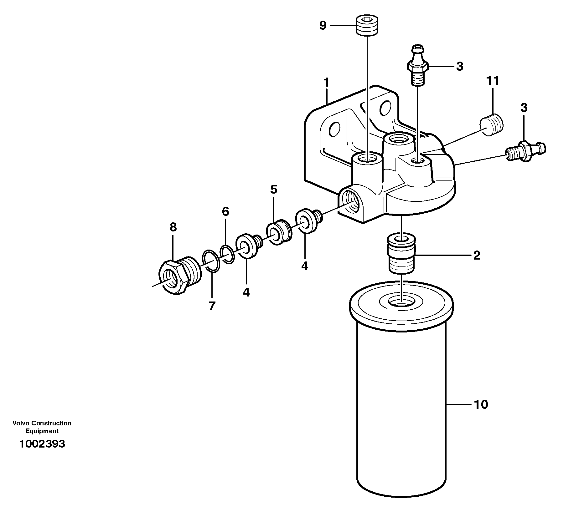 Fuel filter  G740B, G746B, G780B — volvo parts diagram