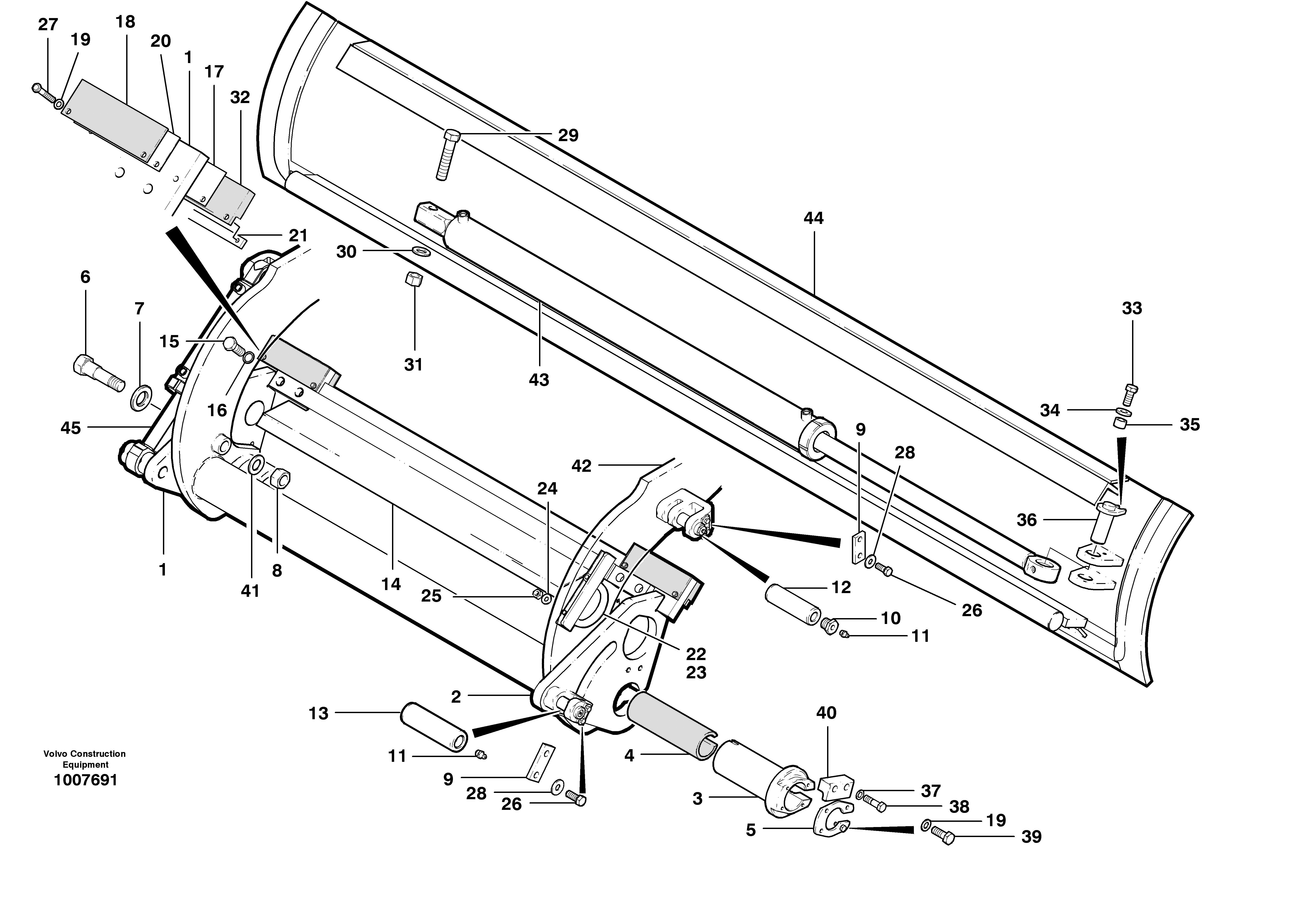 Moldboard installation  MODEL G720B - G746B S/N 35050, 35051, 35061 - — volvo parts diagram