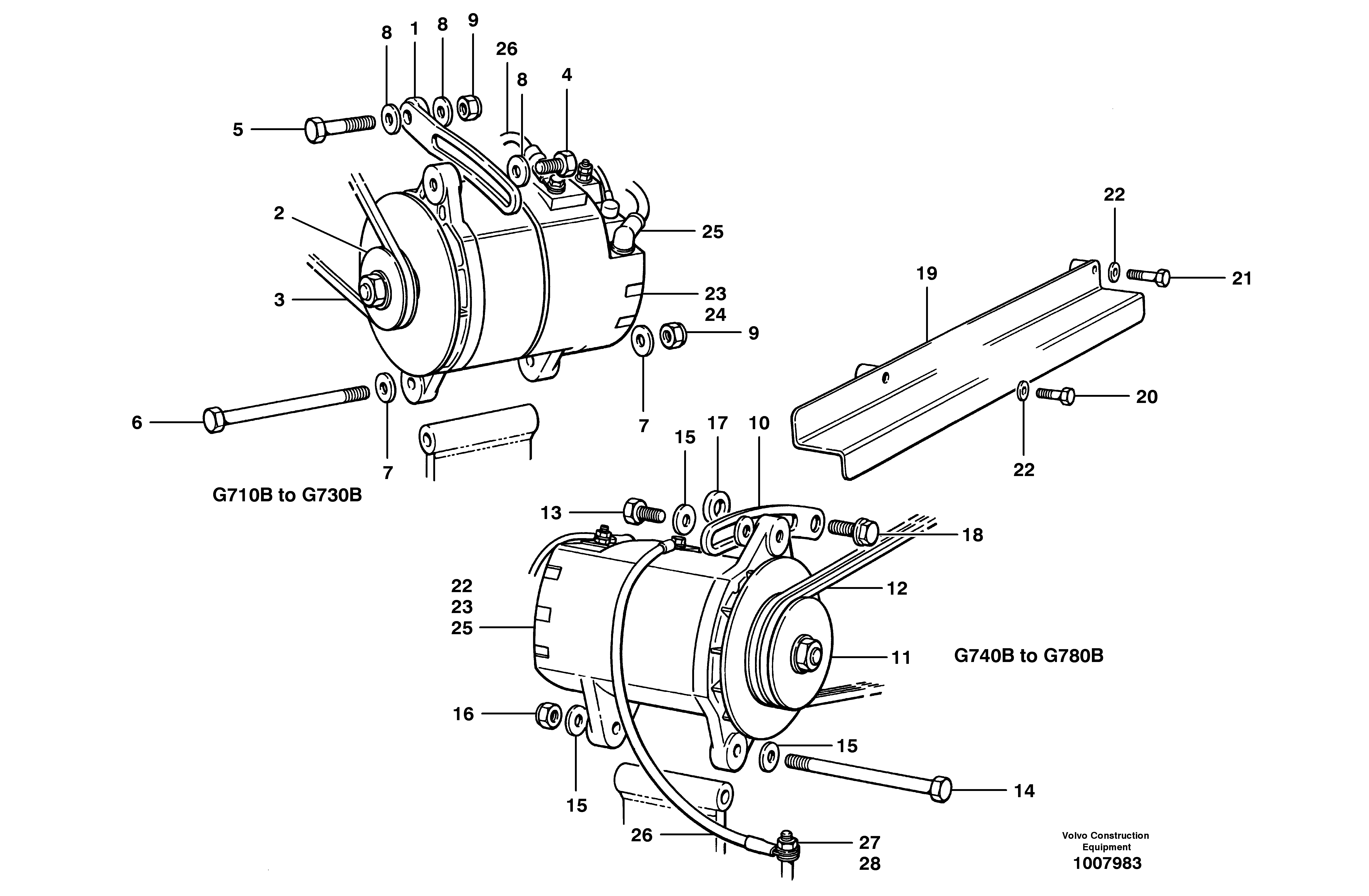 Alternator  S/N 35050, 35051, 35061 - 36363 — volvo parts diagram