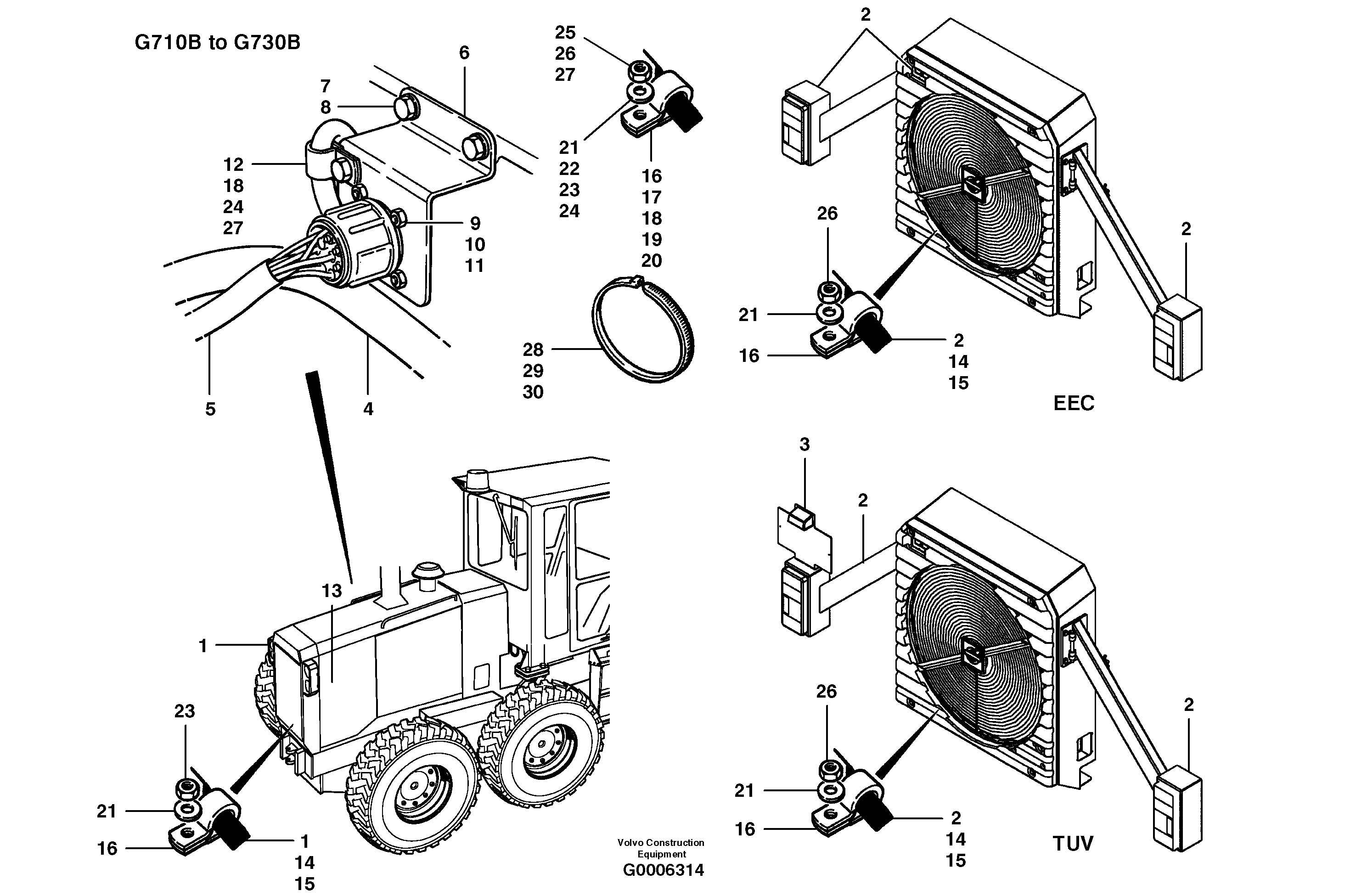 Wiring harness - rear  S/N 35000 - 35049, 35052 - 35060 — volvo parts diagram