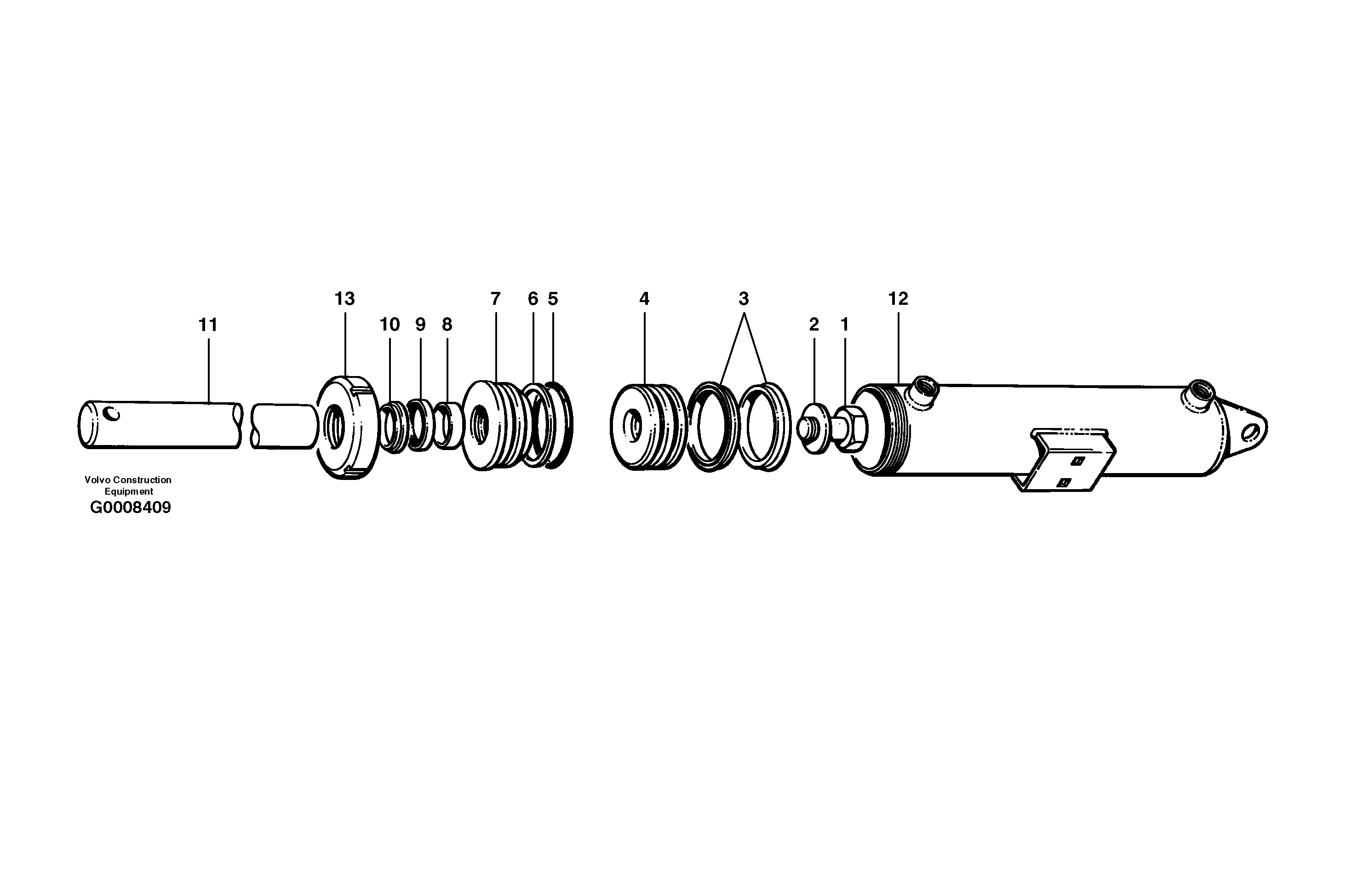 Plow cylinder — volvo parts diagram