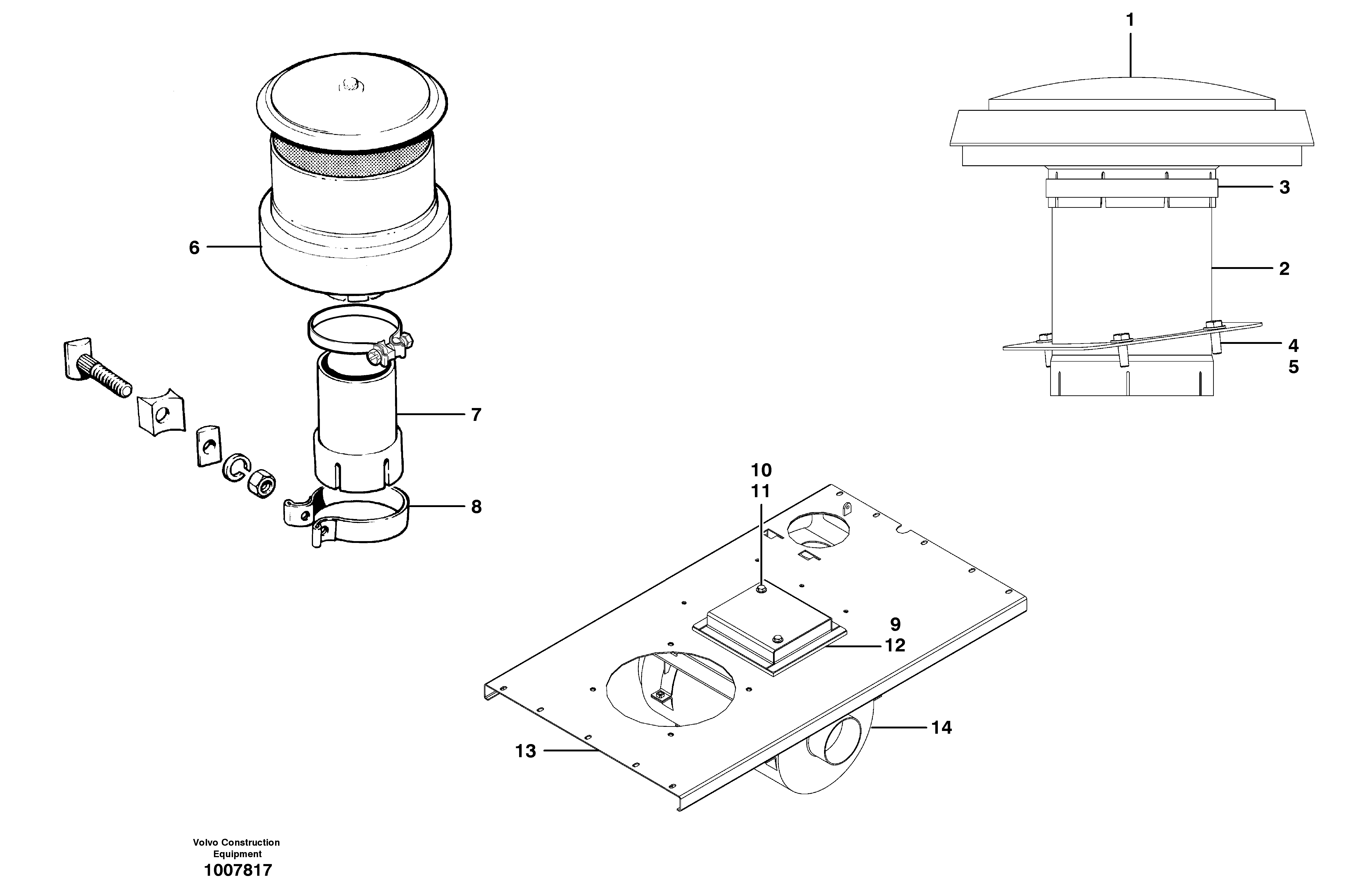 Air cleaner installation — volvo parts diagram