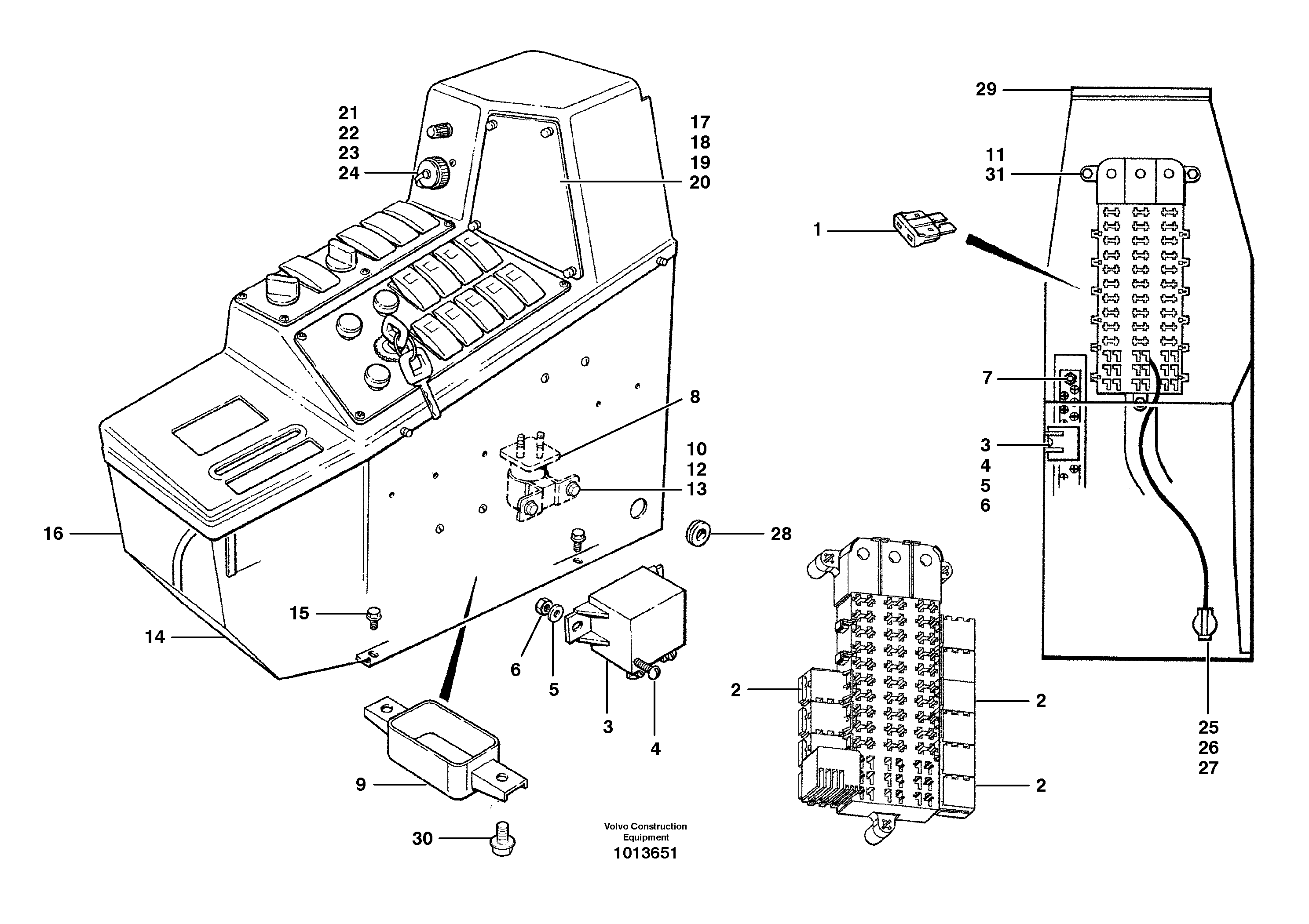 Electrical distribution box  S/N 35050 - 35051, 35061 - — volvo parts diagram