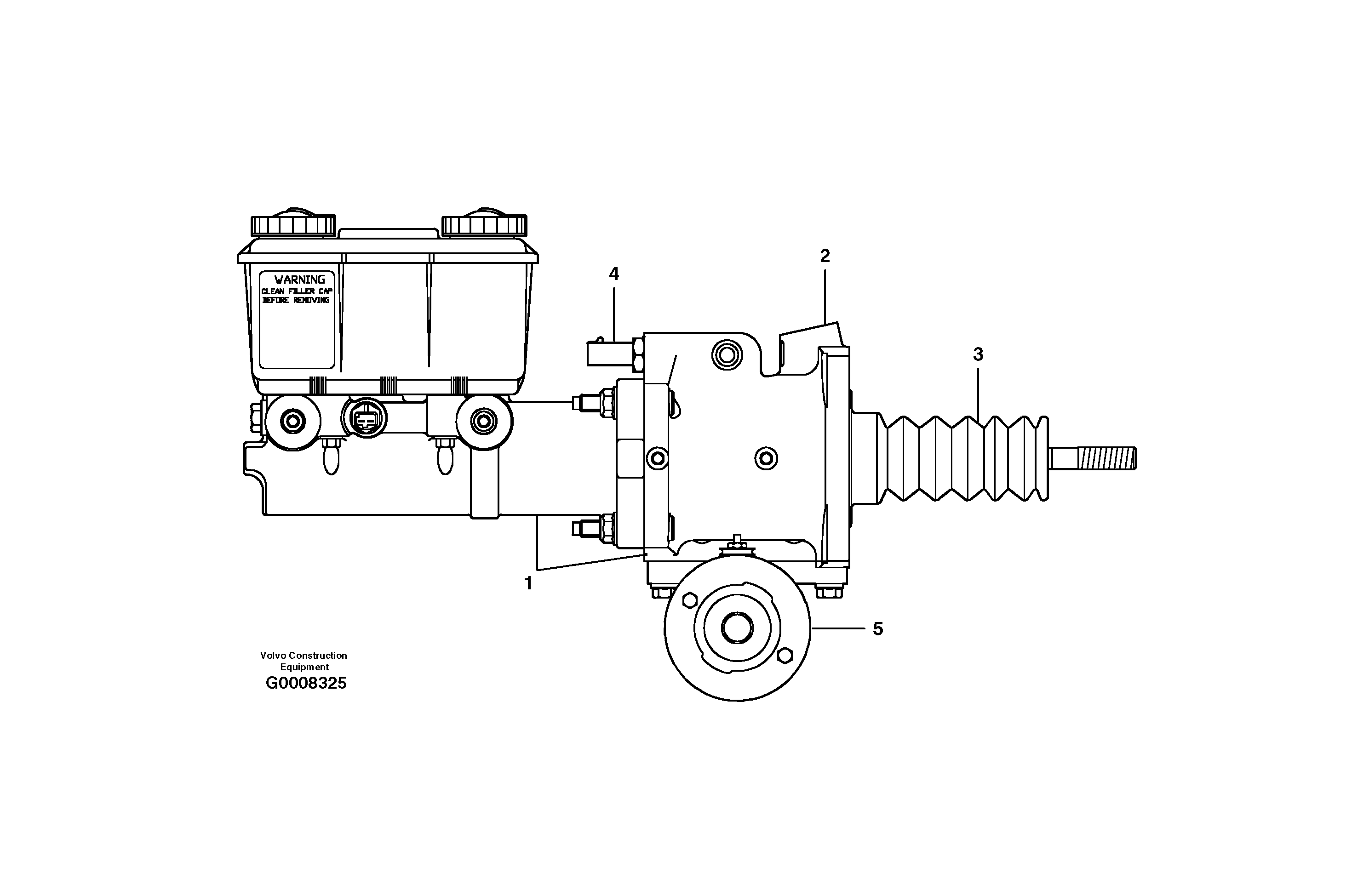 Brake power booster — volvo parts diagram