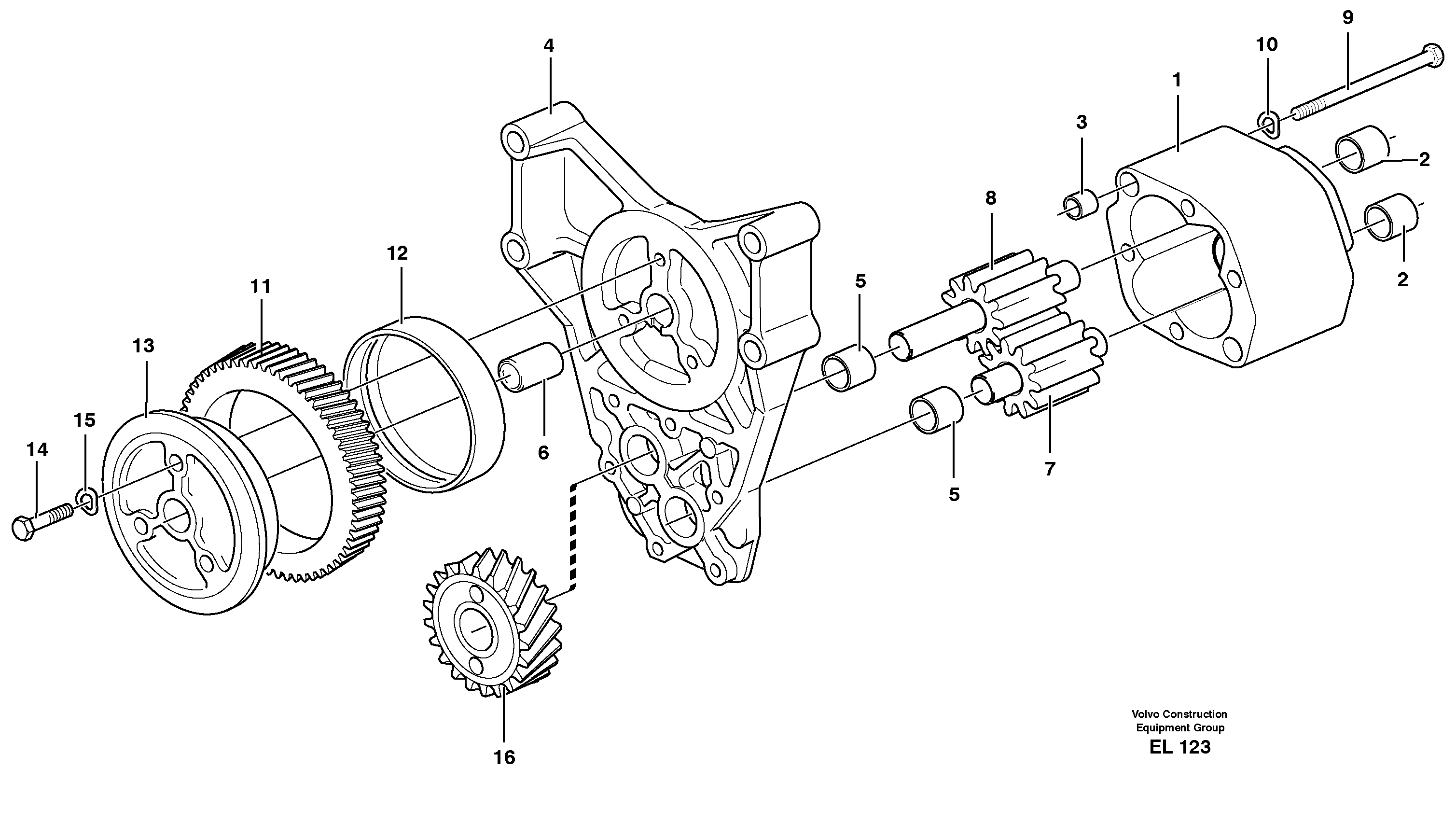 Oil pump  G740B, G746B, G780B — volvo parts diagram
