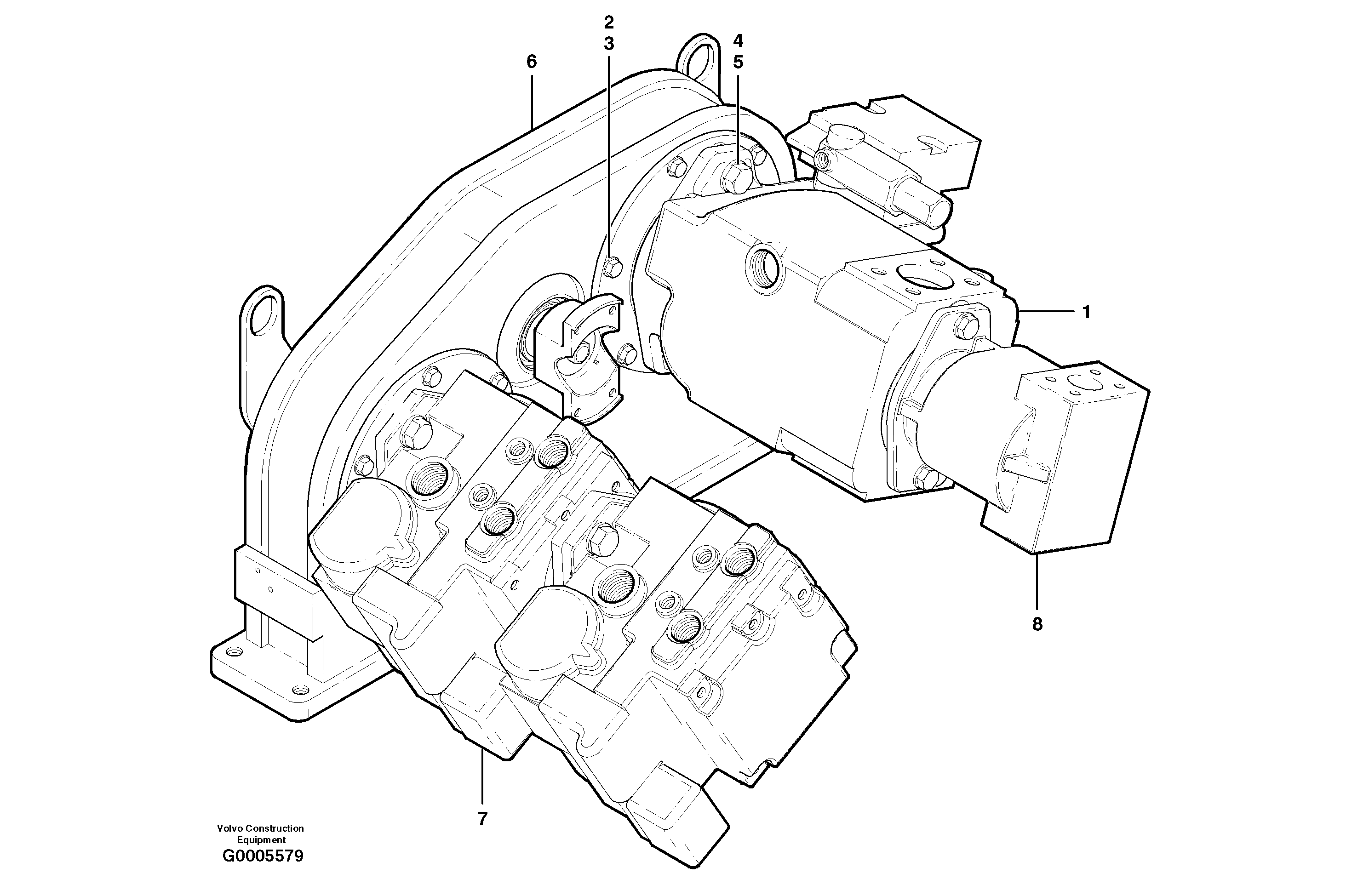 Main hydraulic pump - AWD — volvo parts diagram