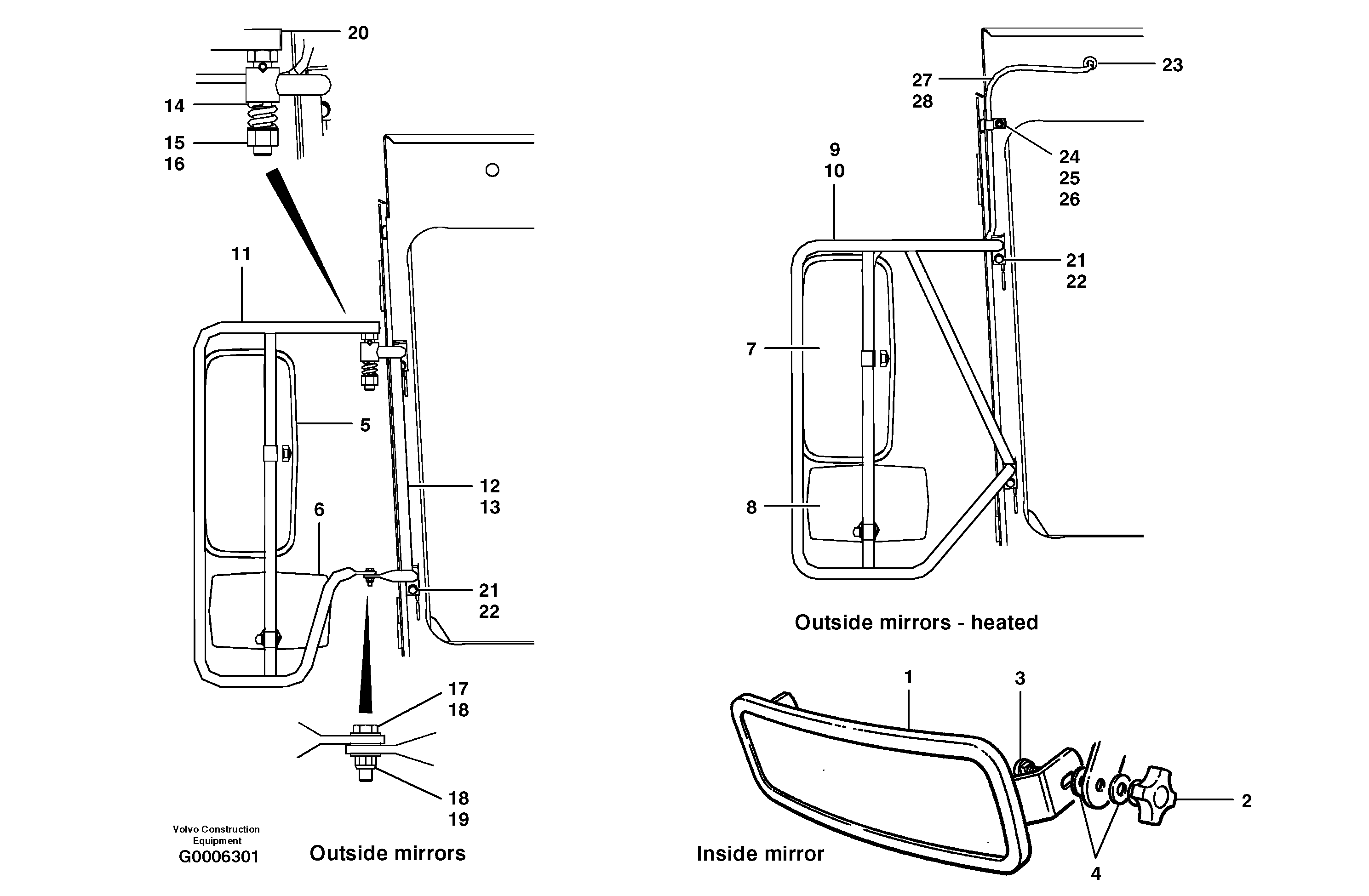 Mirrors — volvo parts diagram