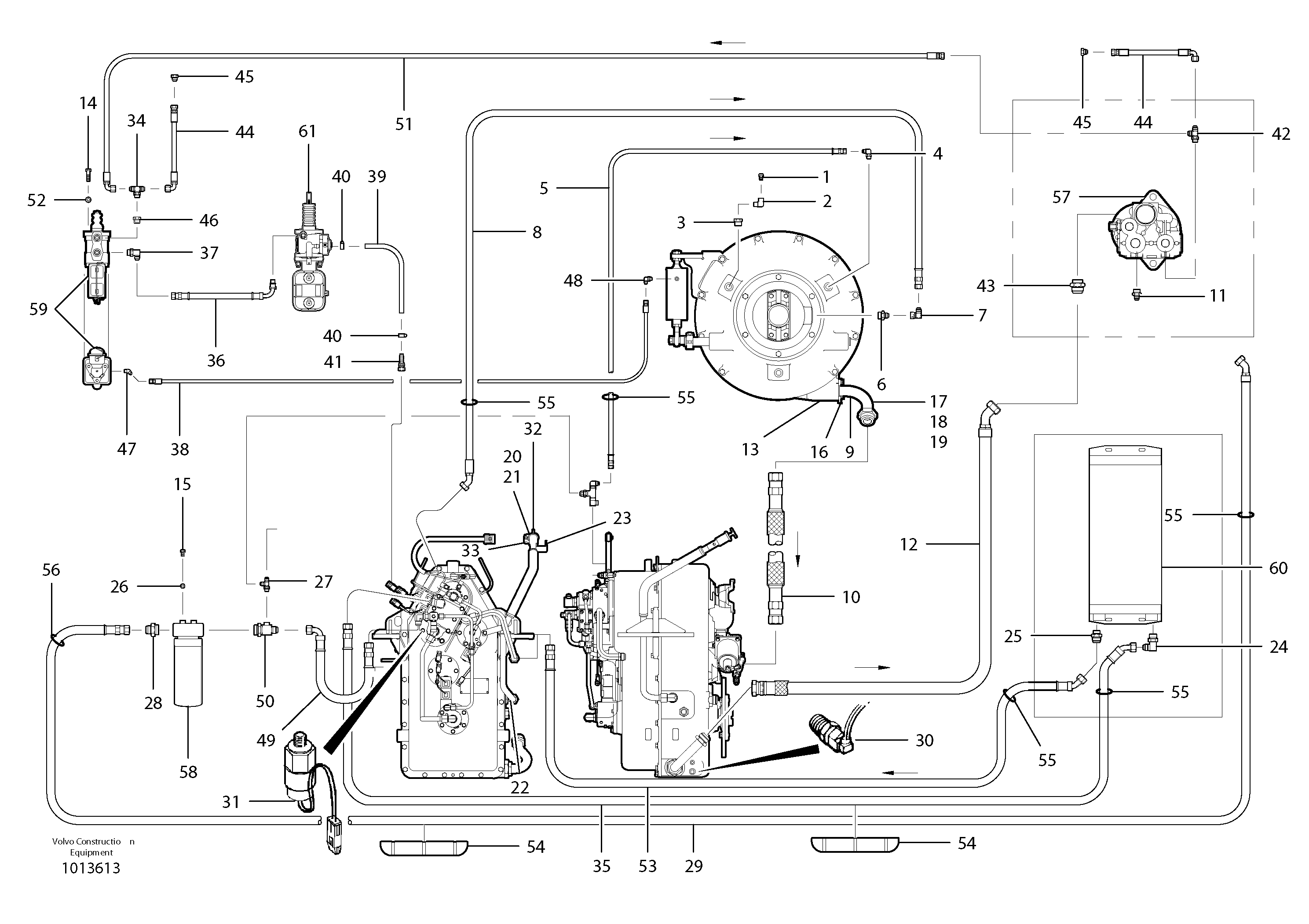 Transmission hydraulic circuit  MODEL G710B - G730B - S/N 36880 - — volvo parts diagram