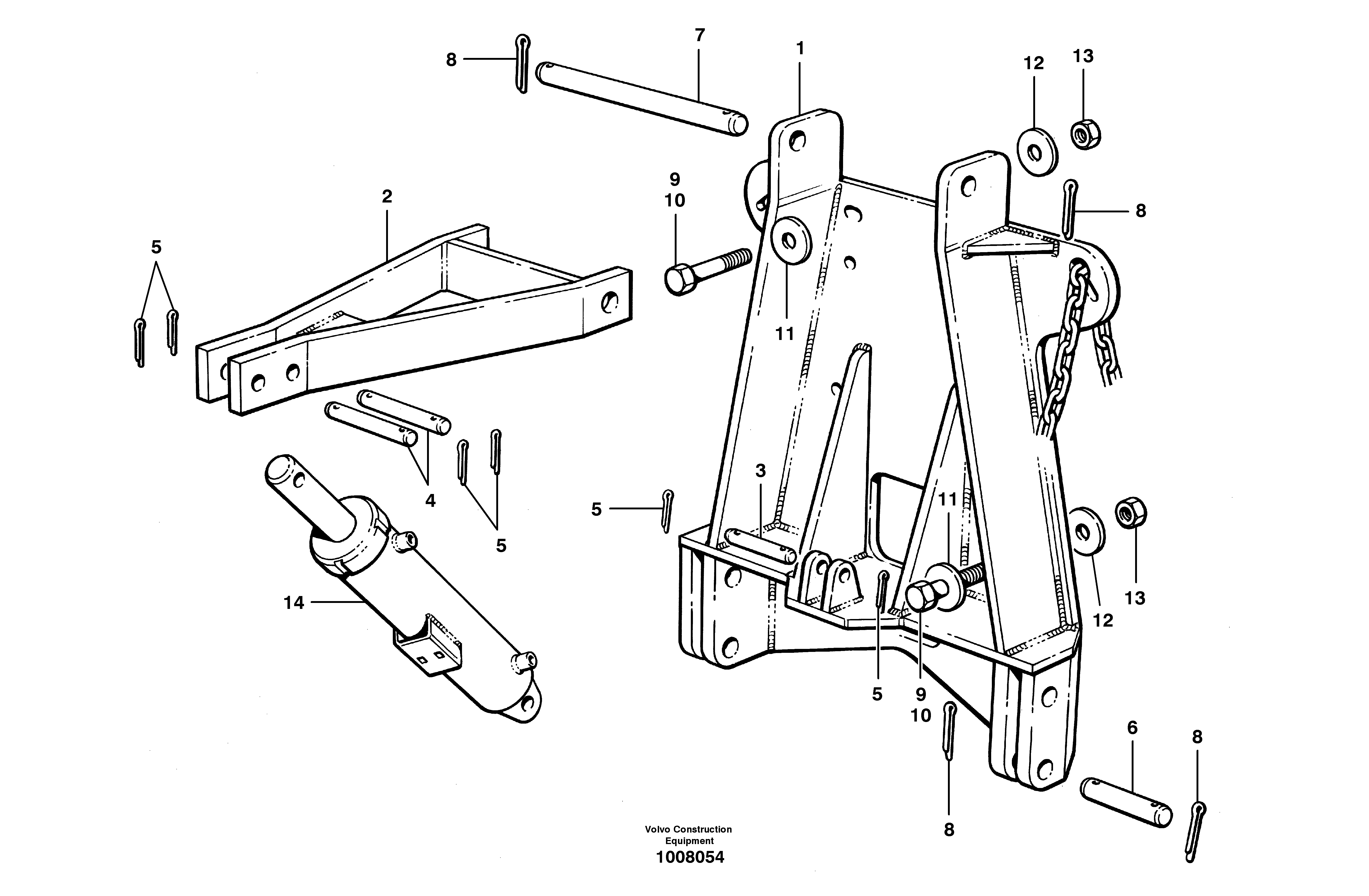 Attaching frame — volvo parts diagram