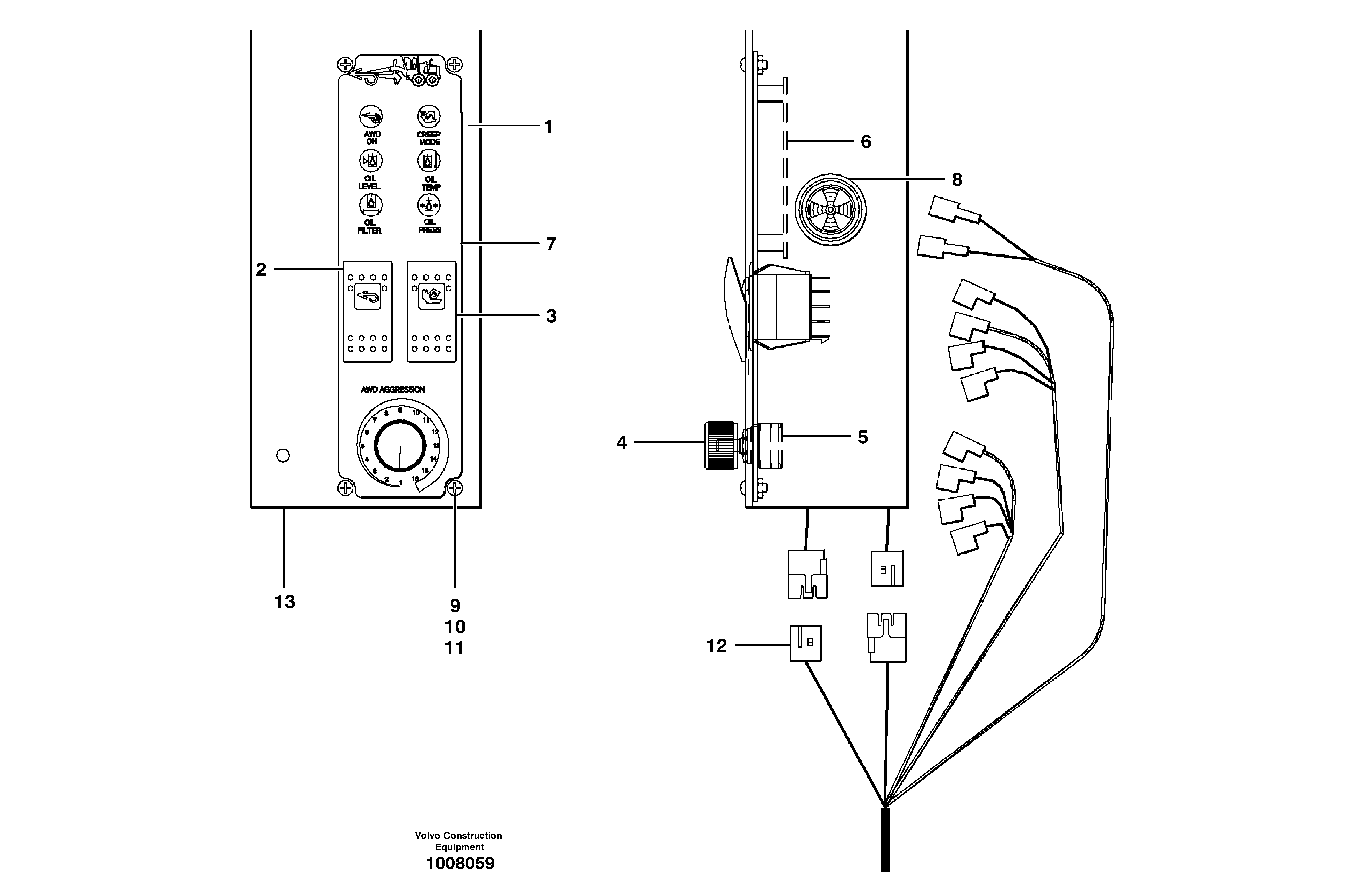 Control module - AWD  S/N 35000 - 35049, 35052 - 35060 — volvo parts diagram