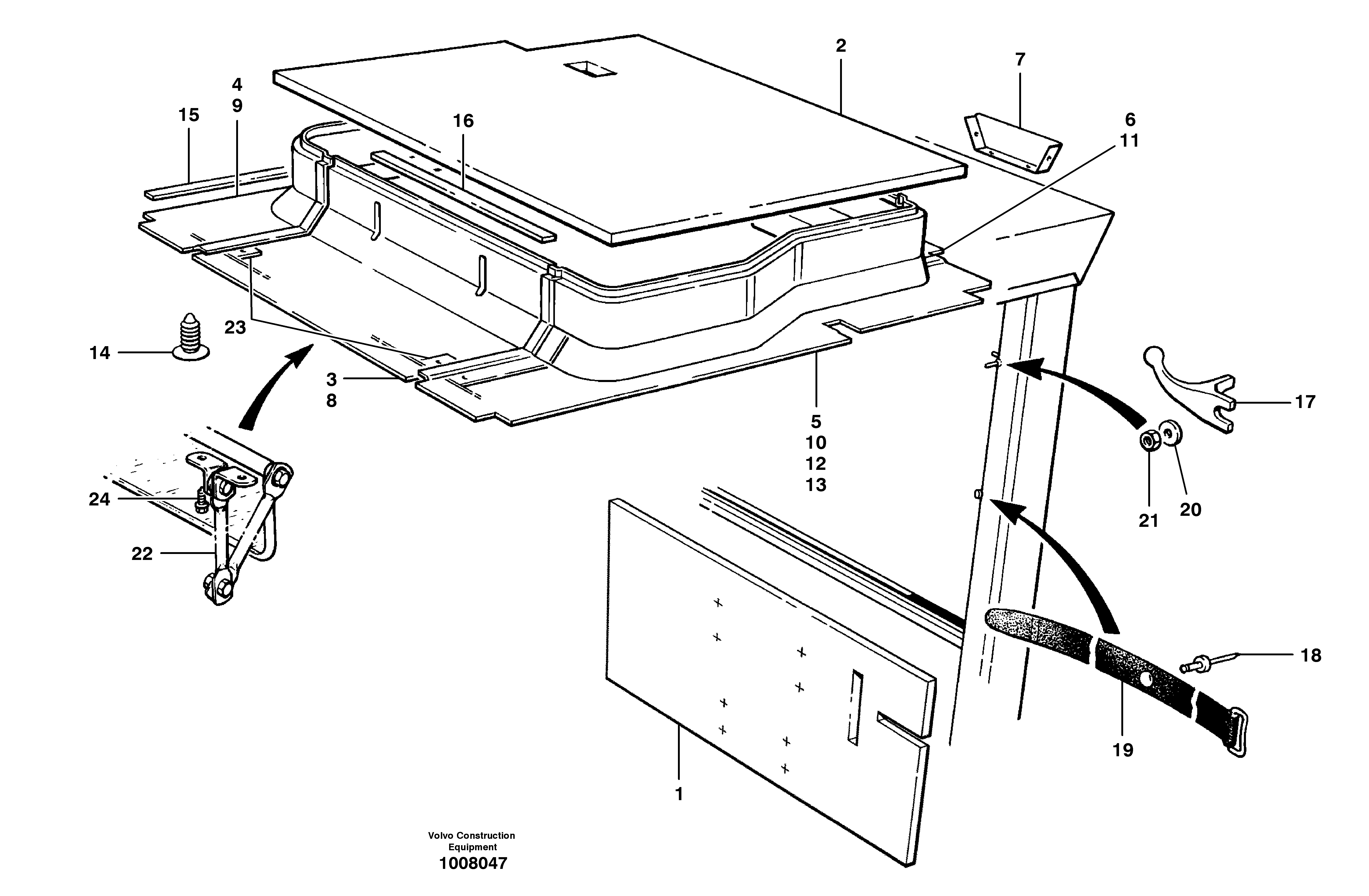 Sound suppression and trim - upper cab — volvo parts diagram