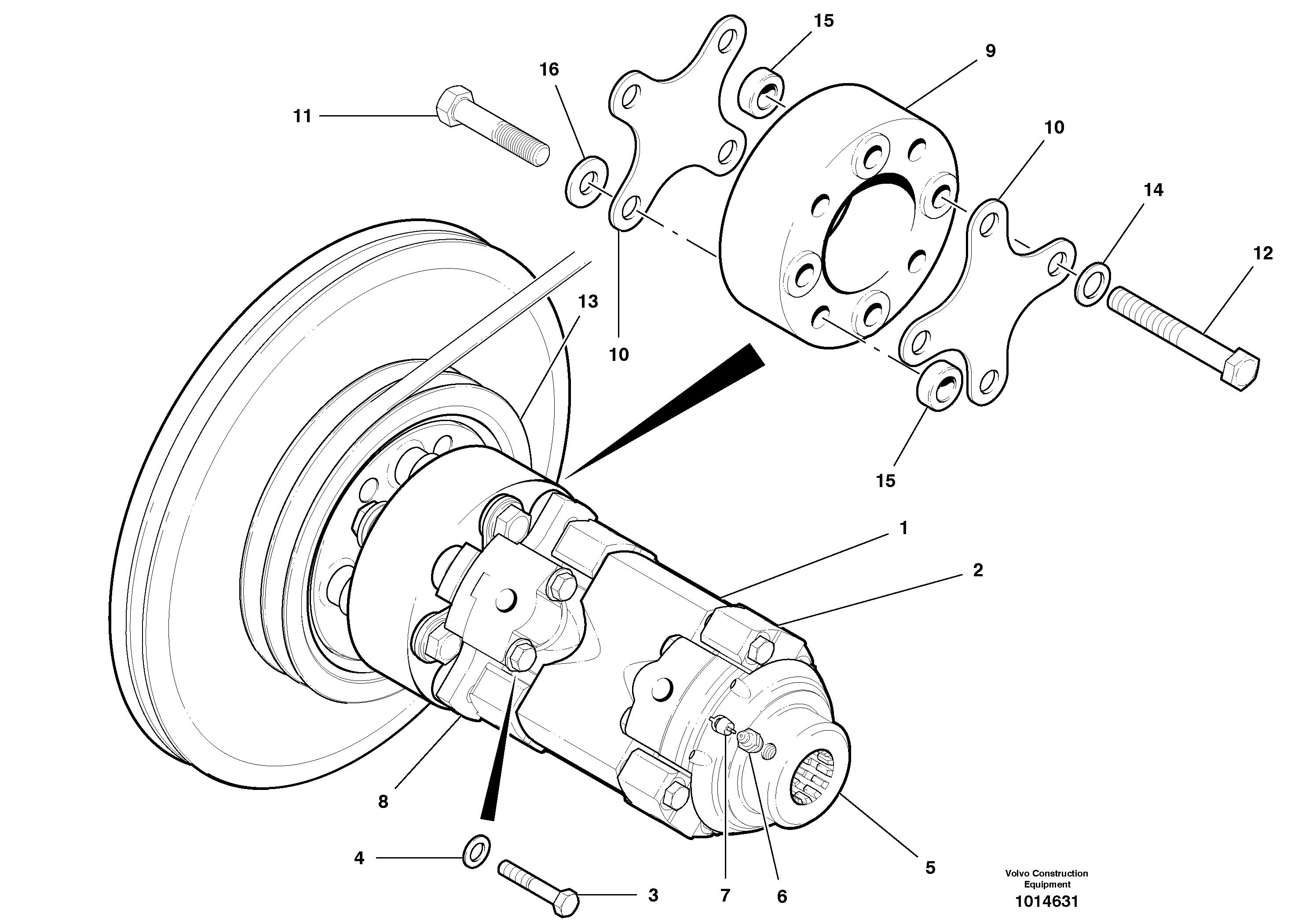 Pump drive shaft  MODEL G740B - G780B - S/N 376242 - — volvo parts diagram